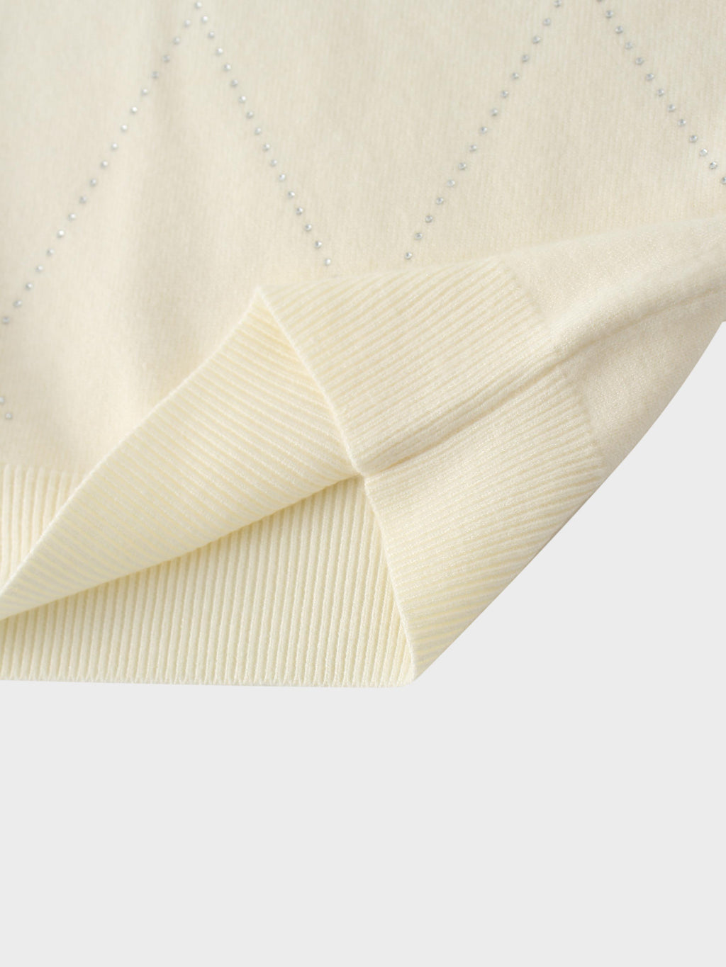 Diamond Stud Design Sweater-Ivory