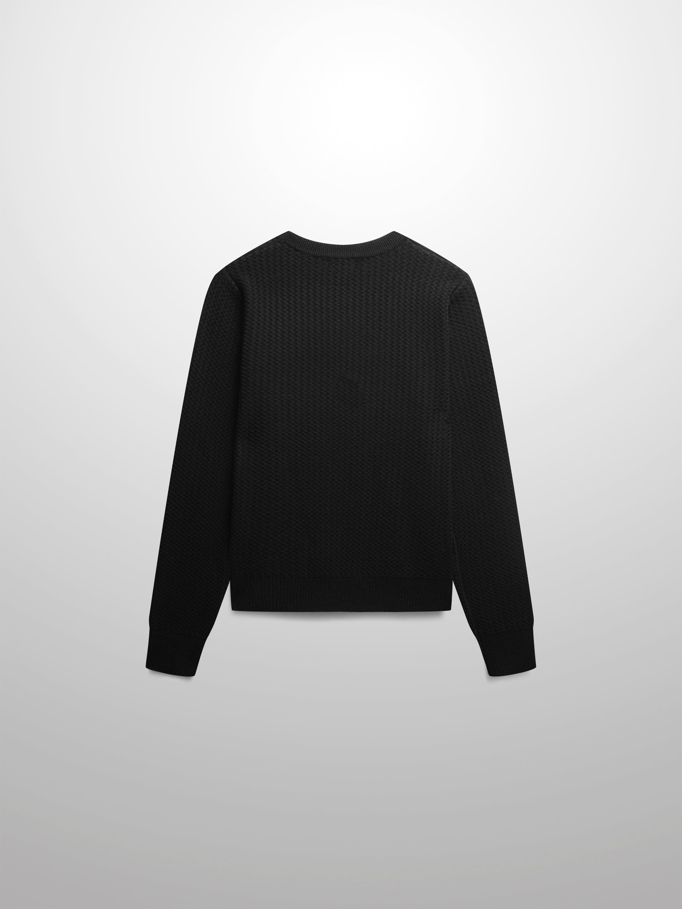 Waffle Wave Sweater- Solid Black