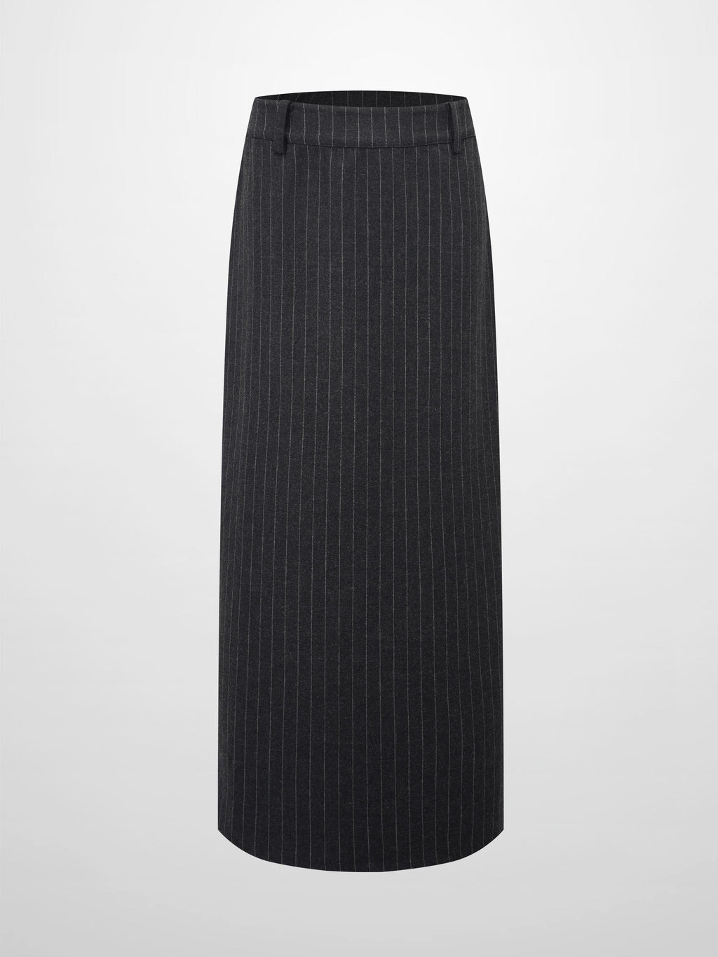 Straight Maxi Skirt-Grey Pinstripe