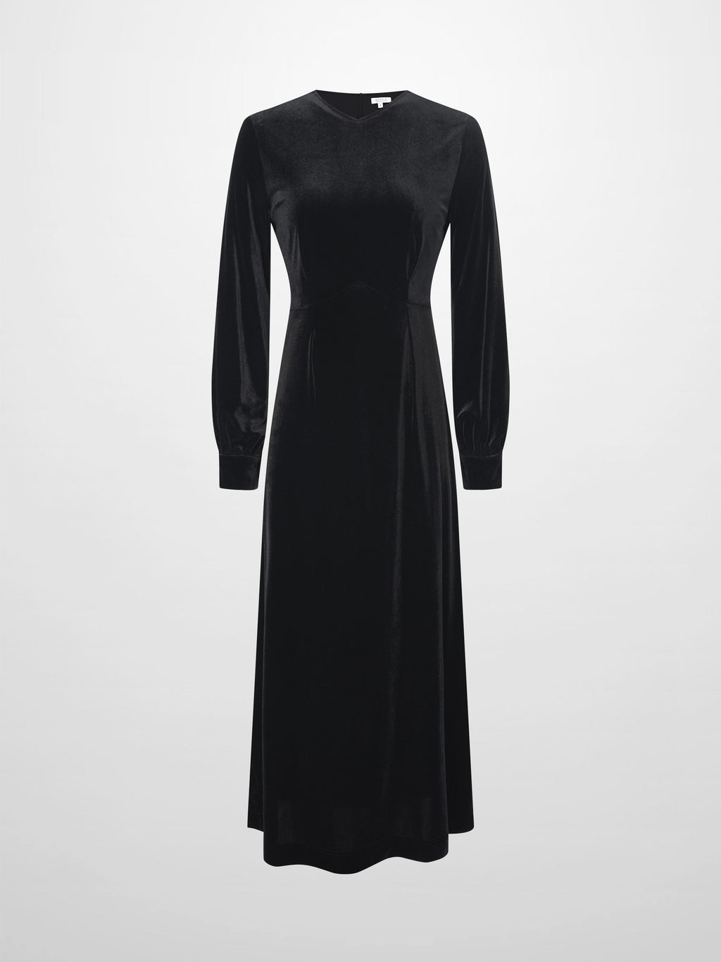 Velour Empire Waist Maxi Dress-Black