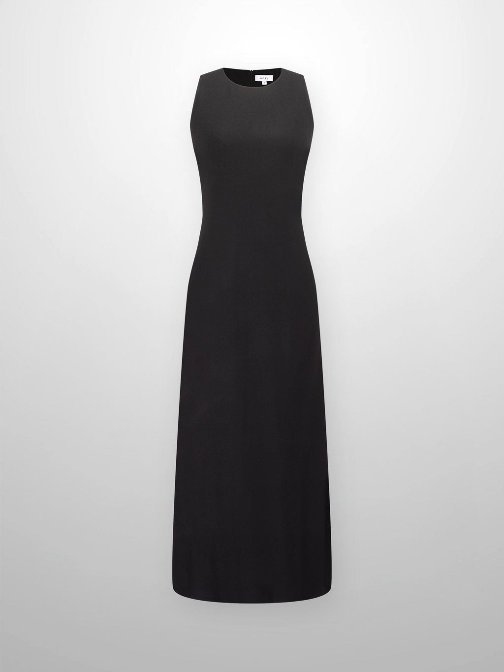 Basic Wool Blend Slip Dress-Black