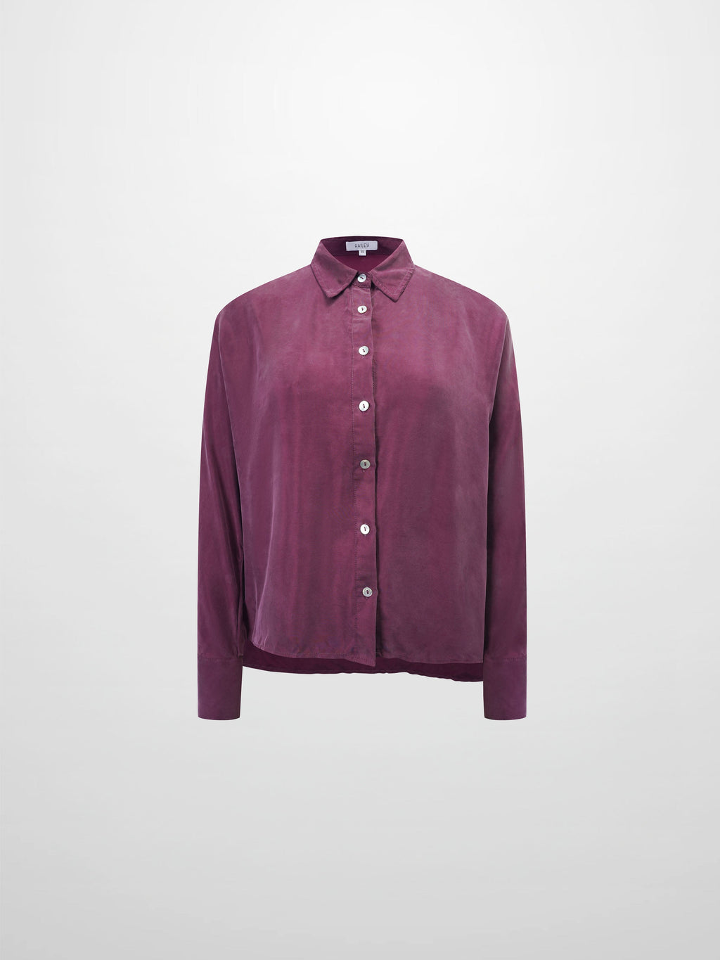 Dolman Sleeve Cupro Blouse-Eggplant