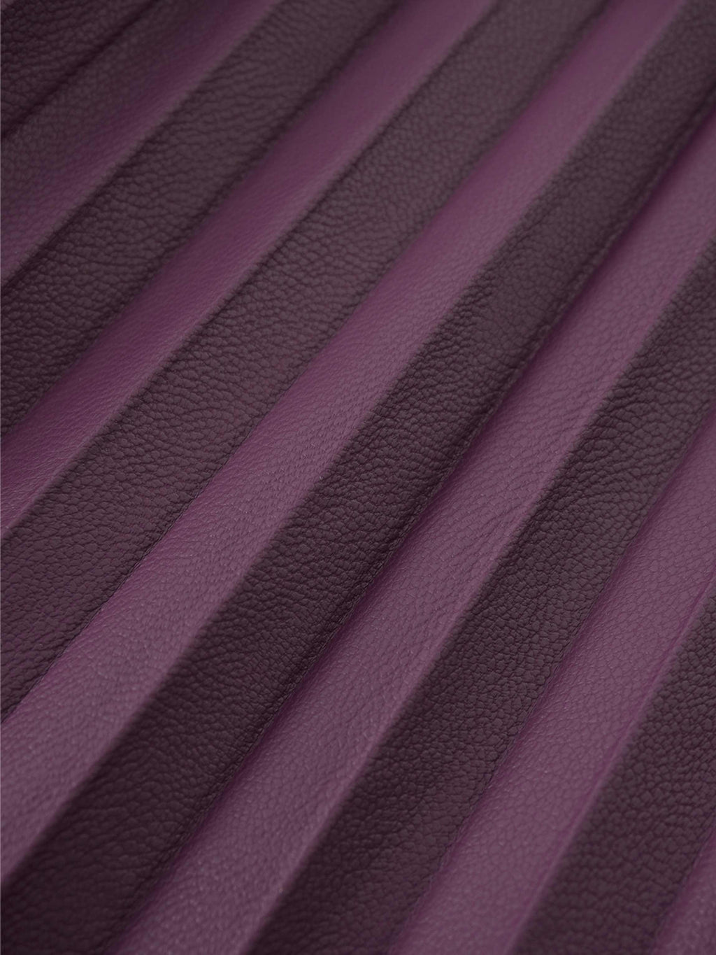 Accordion Pleated Faux Leather Skirt-Eggplant