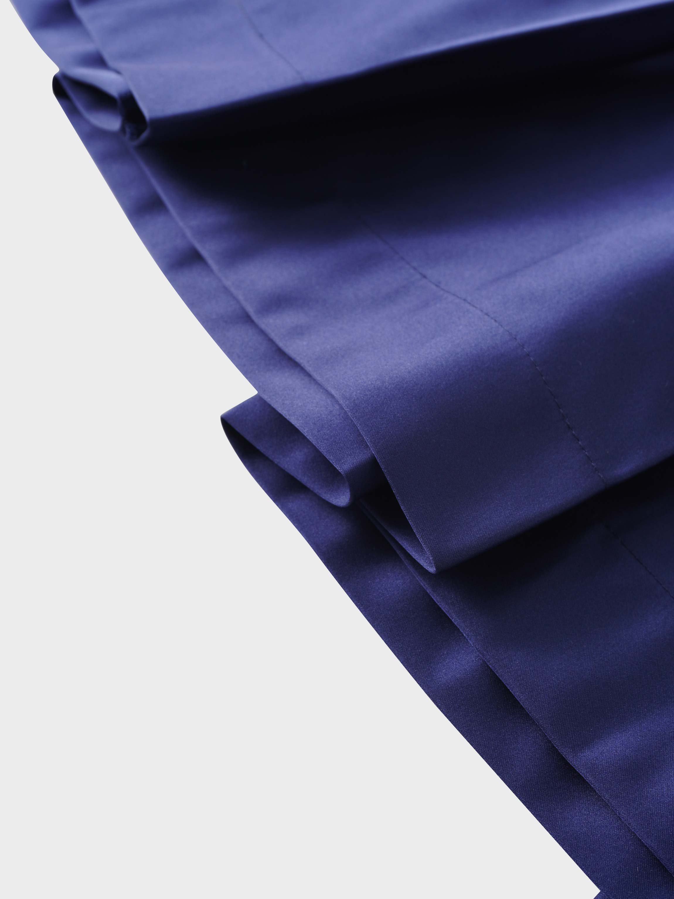 Lux Satin Pleated Skirt 26"-Navy