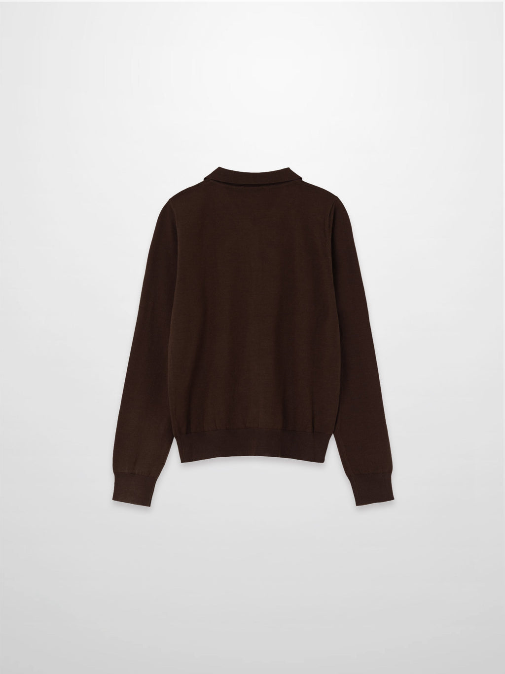 Wool Blend Collared Cardigan-Brown