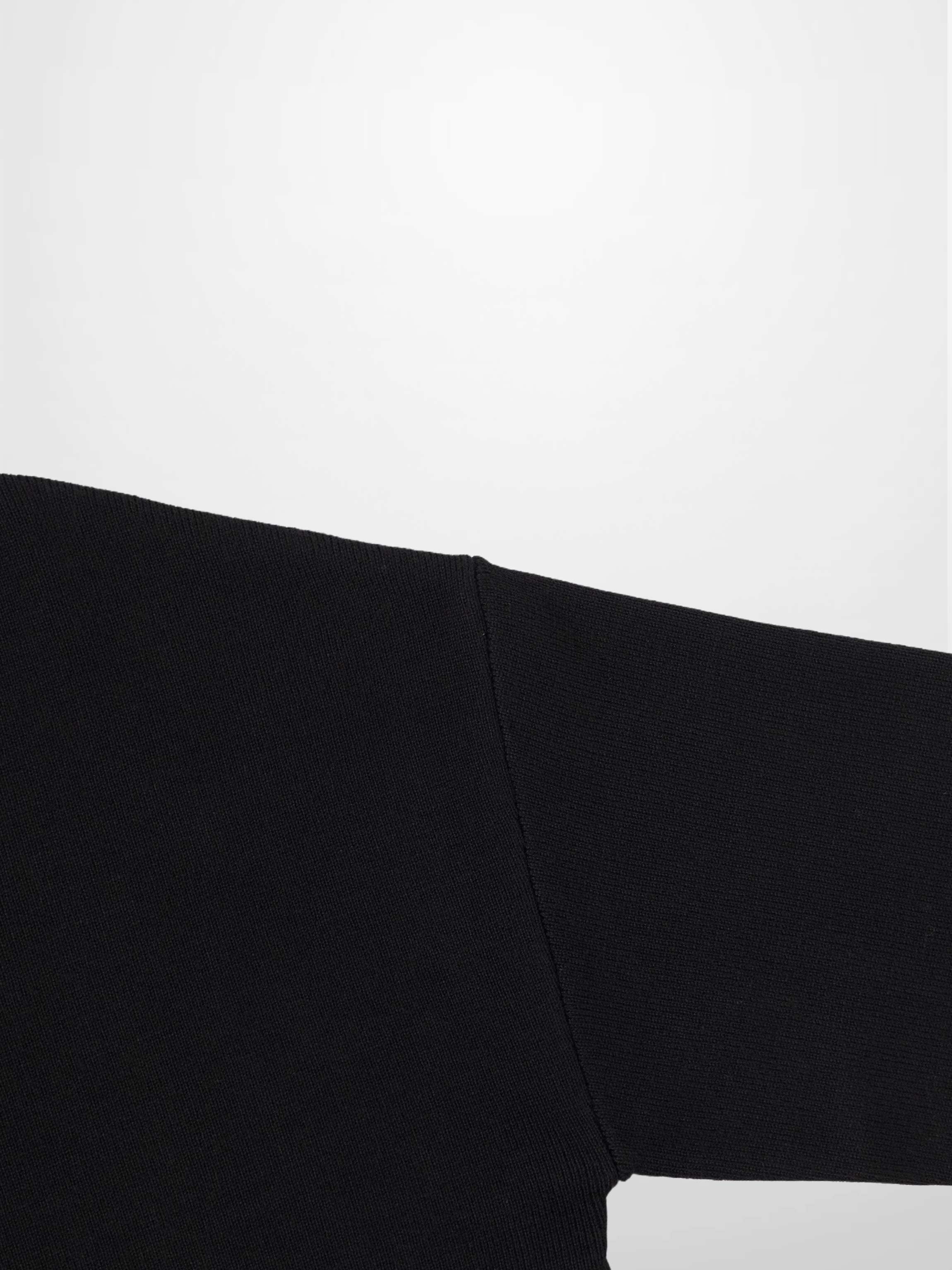 Mock Neck Thin Knit Sweater-Black