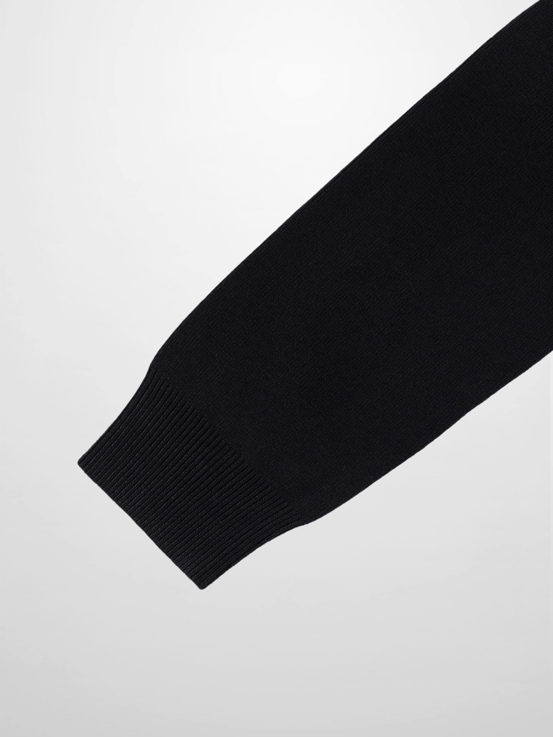 Mock Neck Thin Knit Sweater-Black