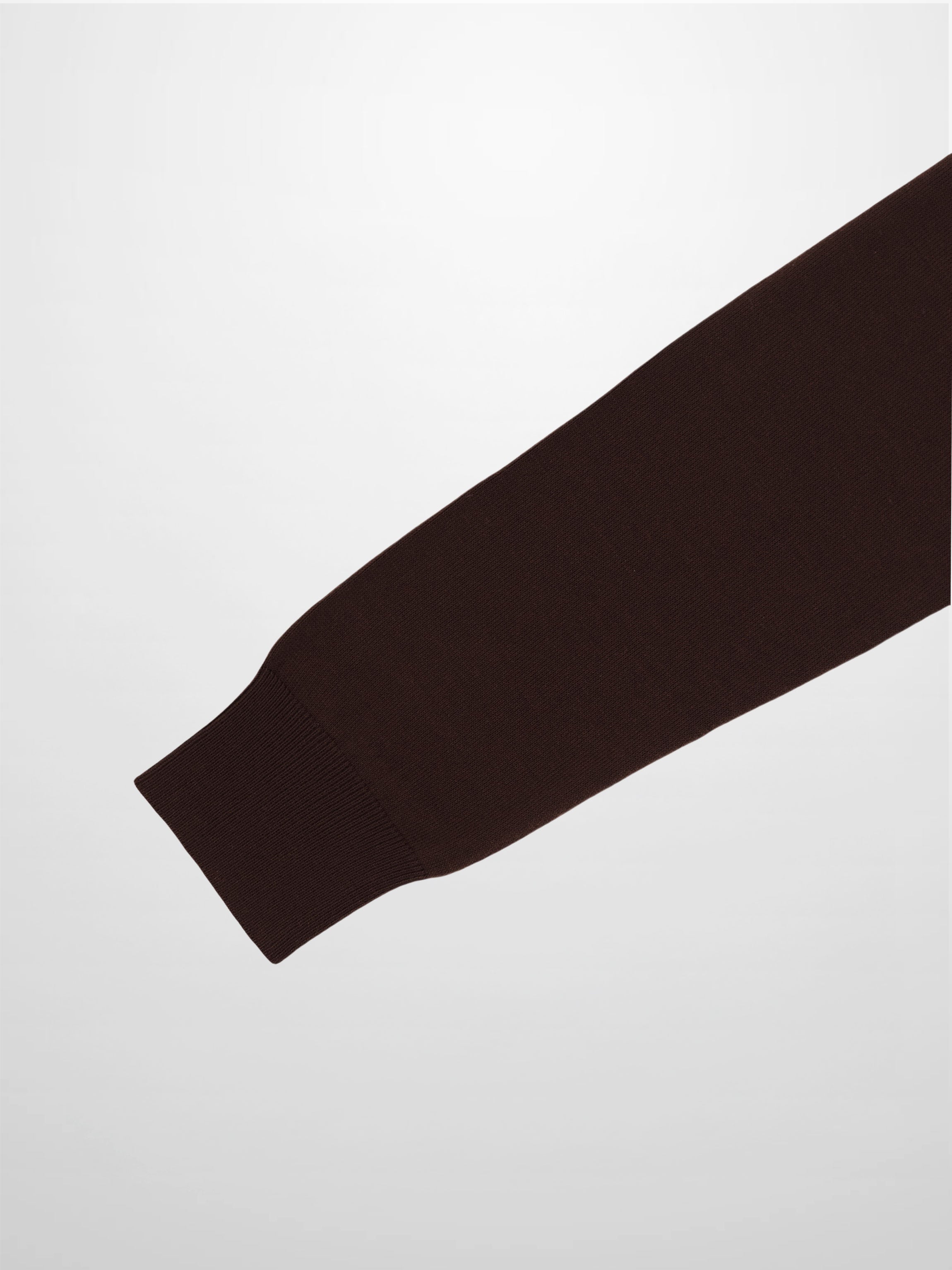 Wool Blend Collared Cardigan-Brown