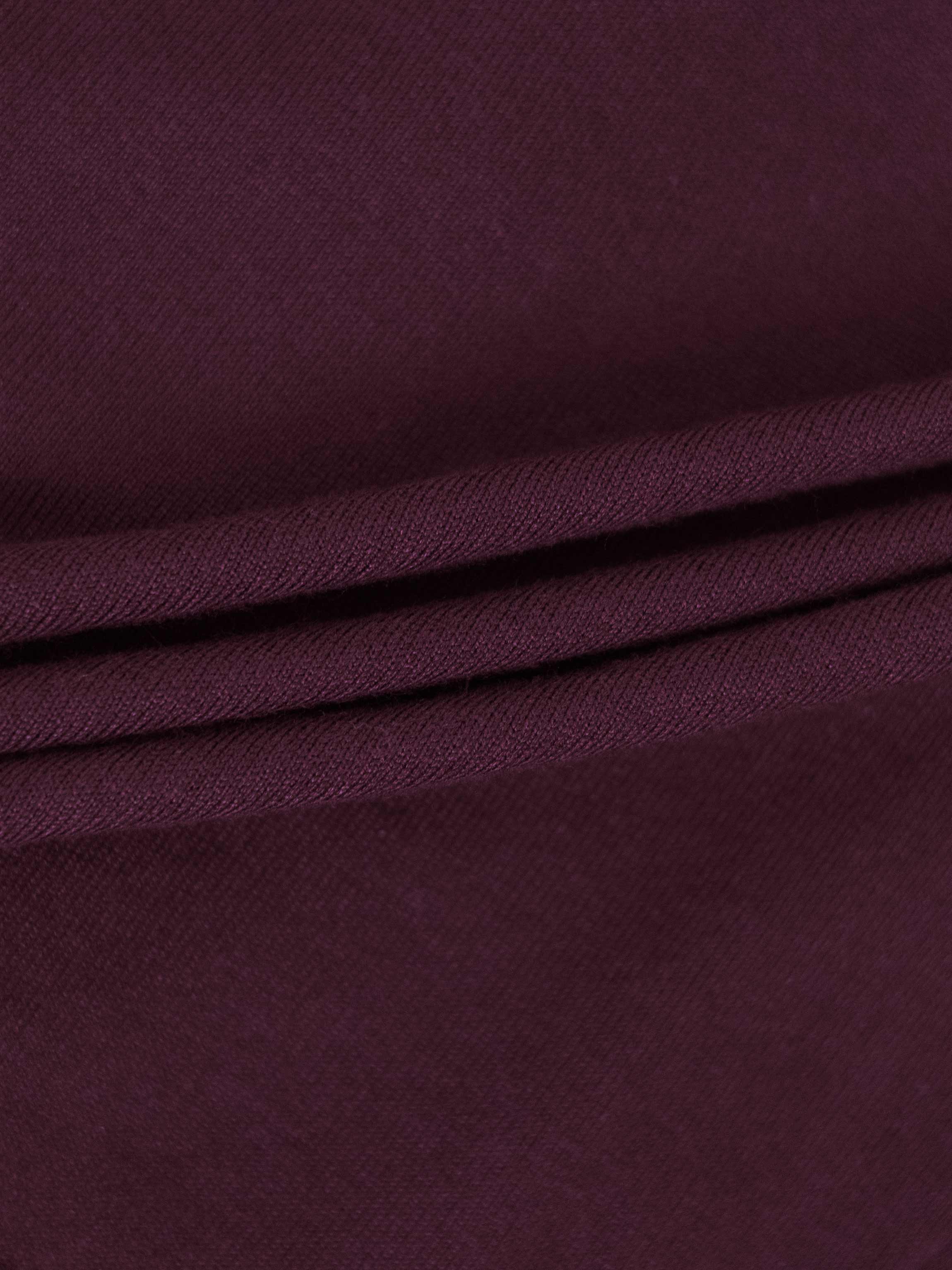 Trim Detail Crew Crop Cardigan-Burgundy