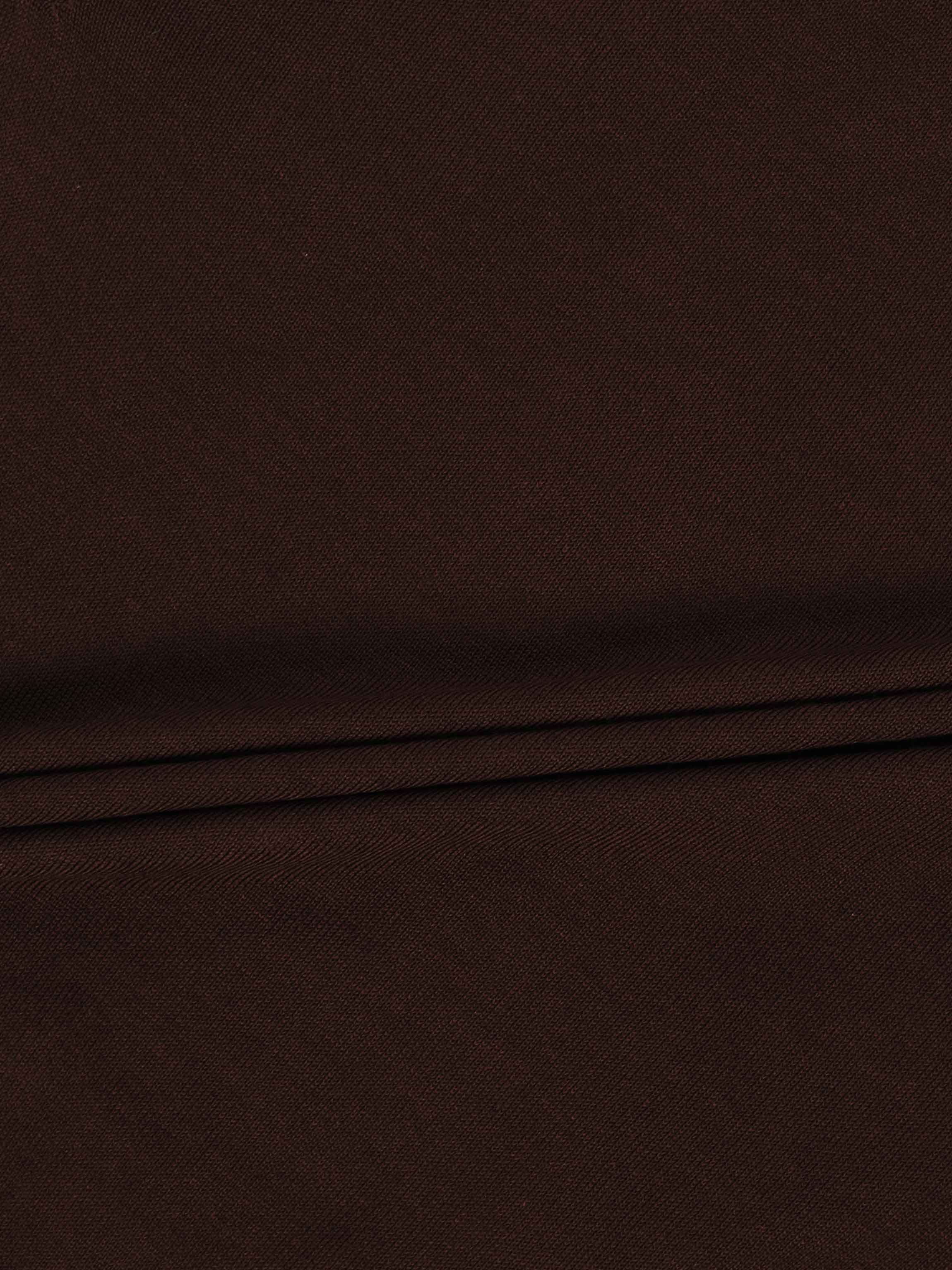 Wool Blend Collared Cardigan-Brown