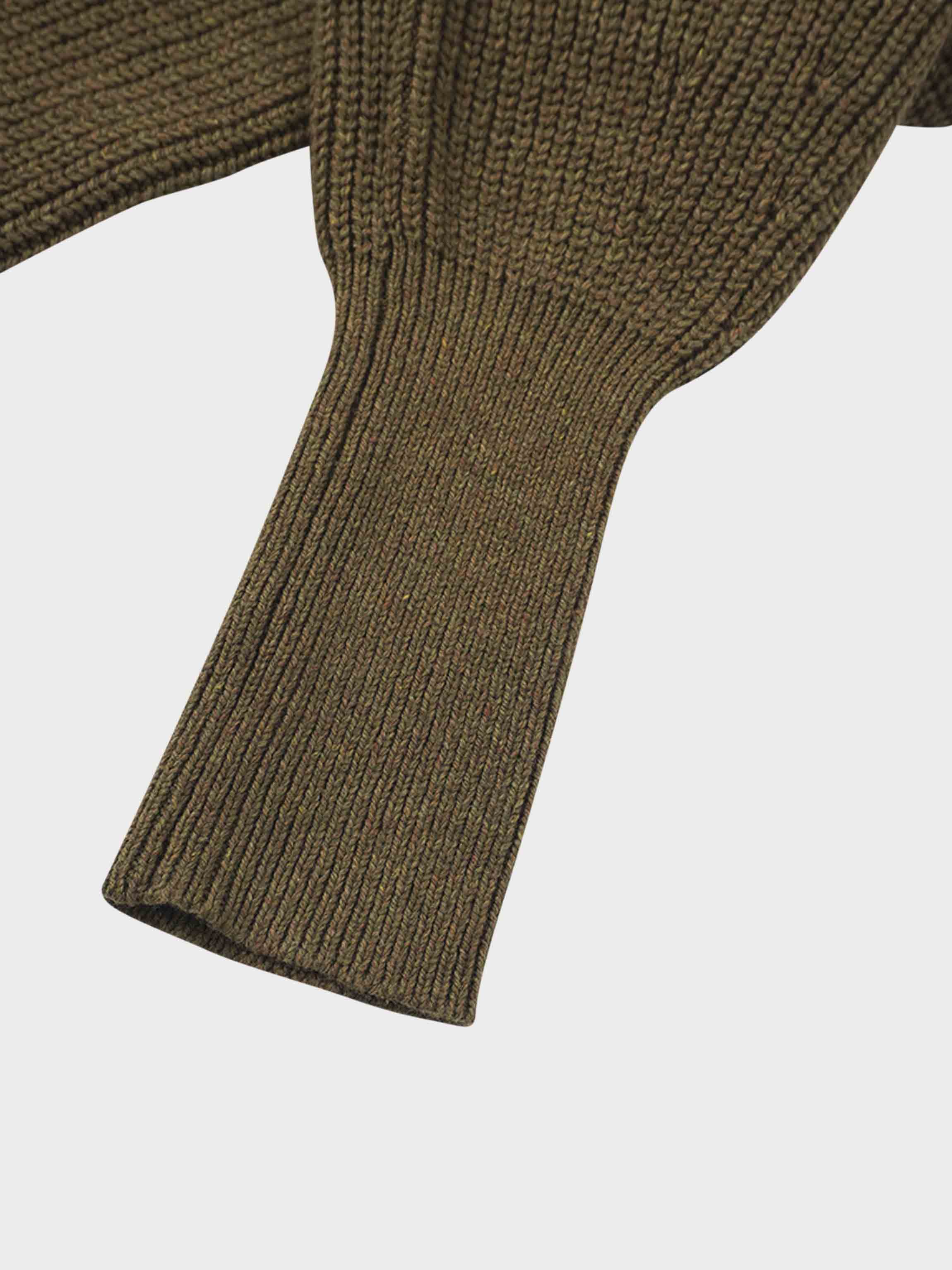 Puff Sleeve Sweater-Olive