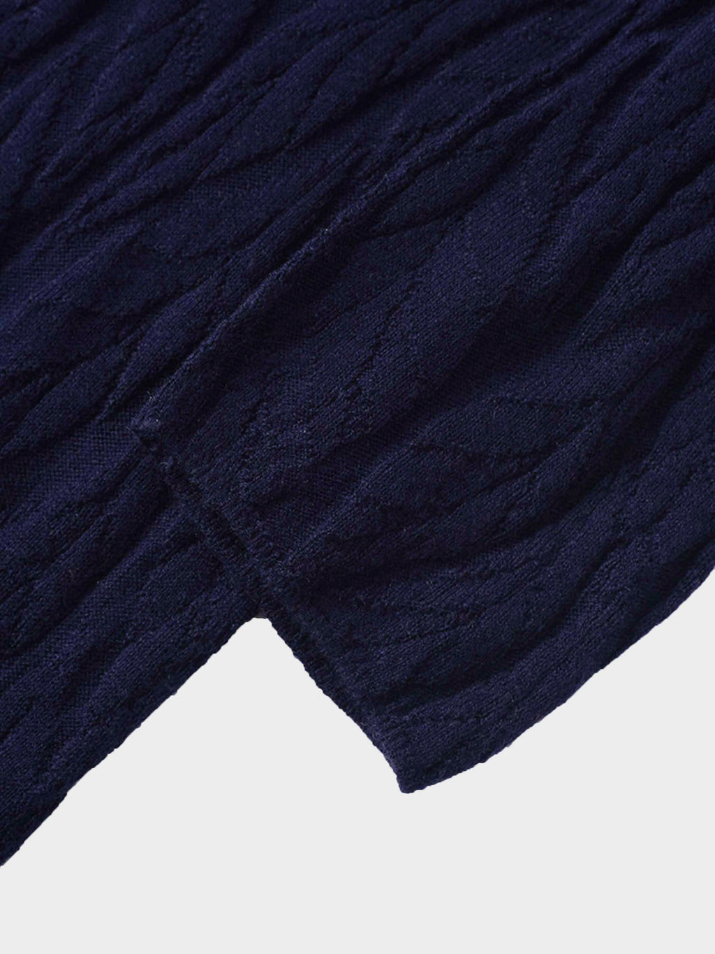 Leaf Design Turtleneck-Navy