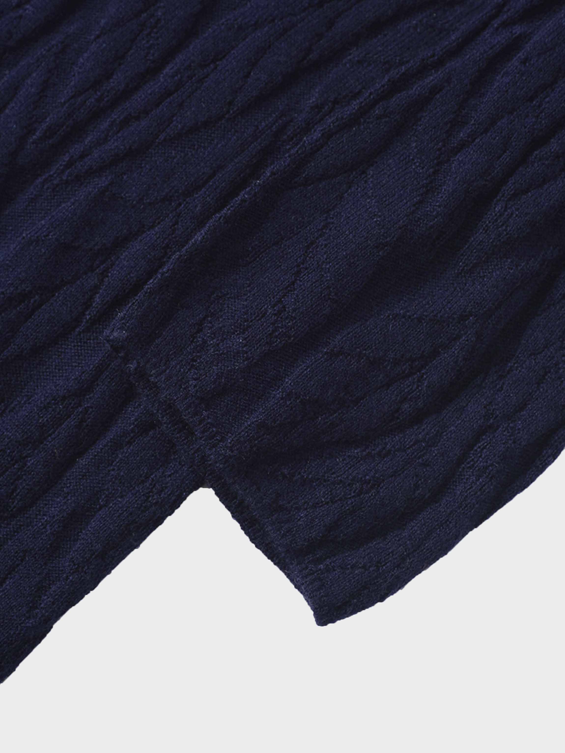 Leaf Design Turtleneck-Navy