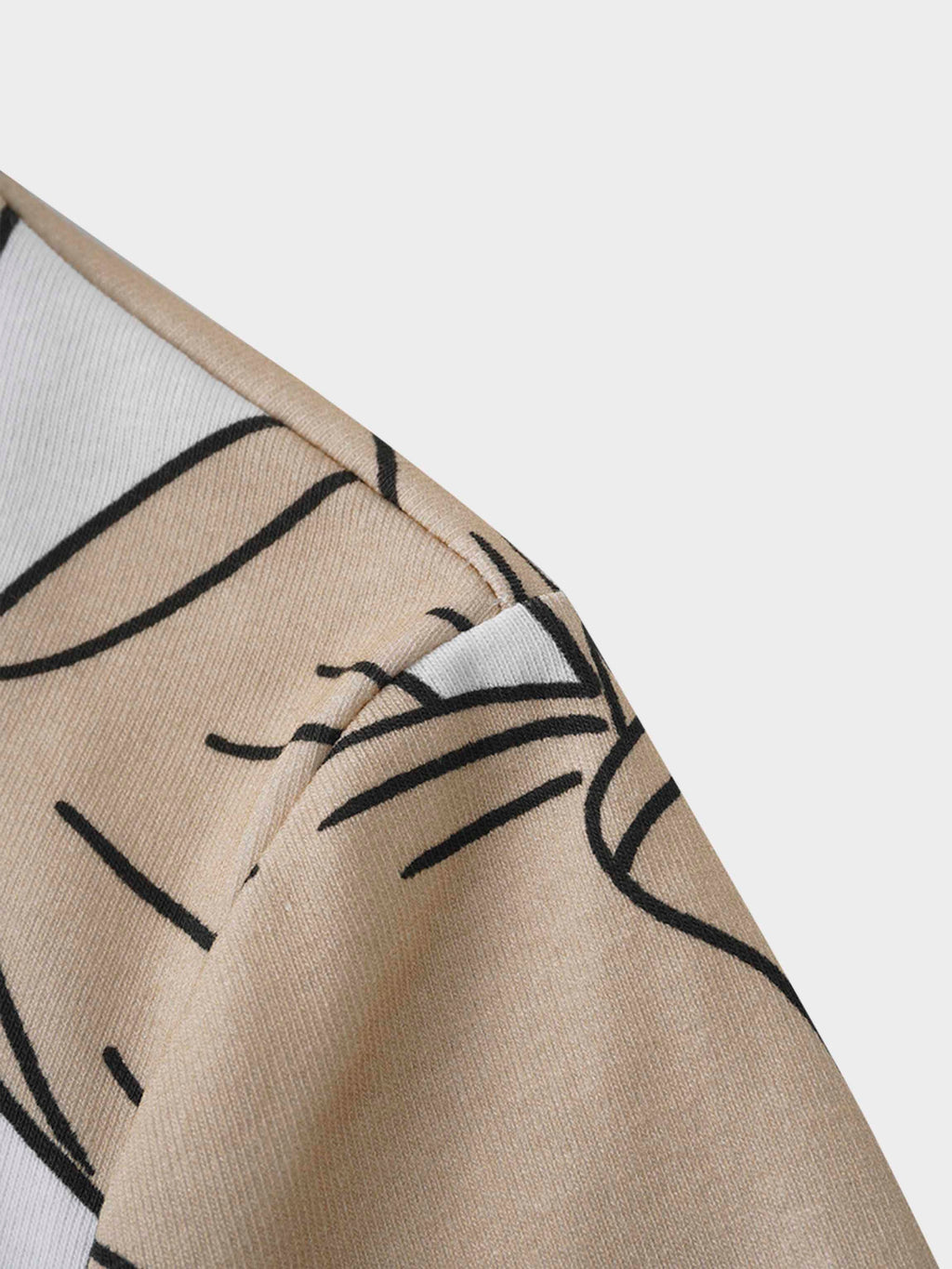 Basic Printed T-shirt-Oversized Tan Floral