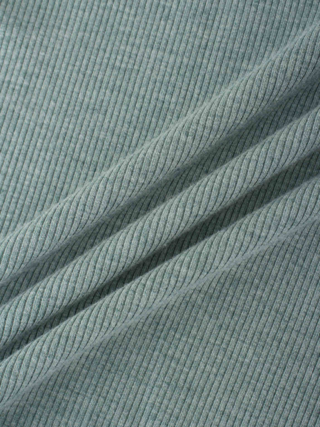 RIBBED HIGH V 3Q-HEATHERED GREEN