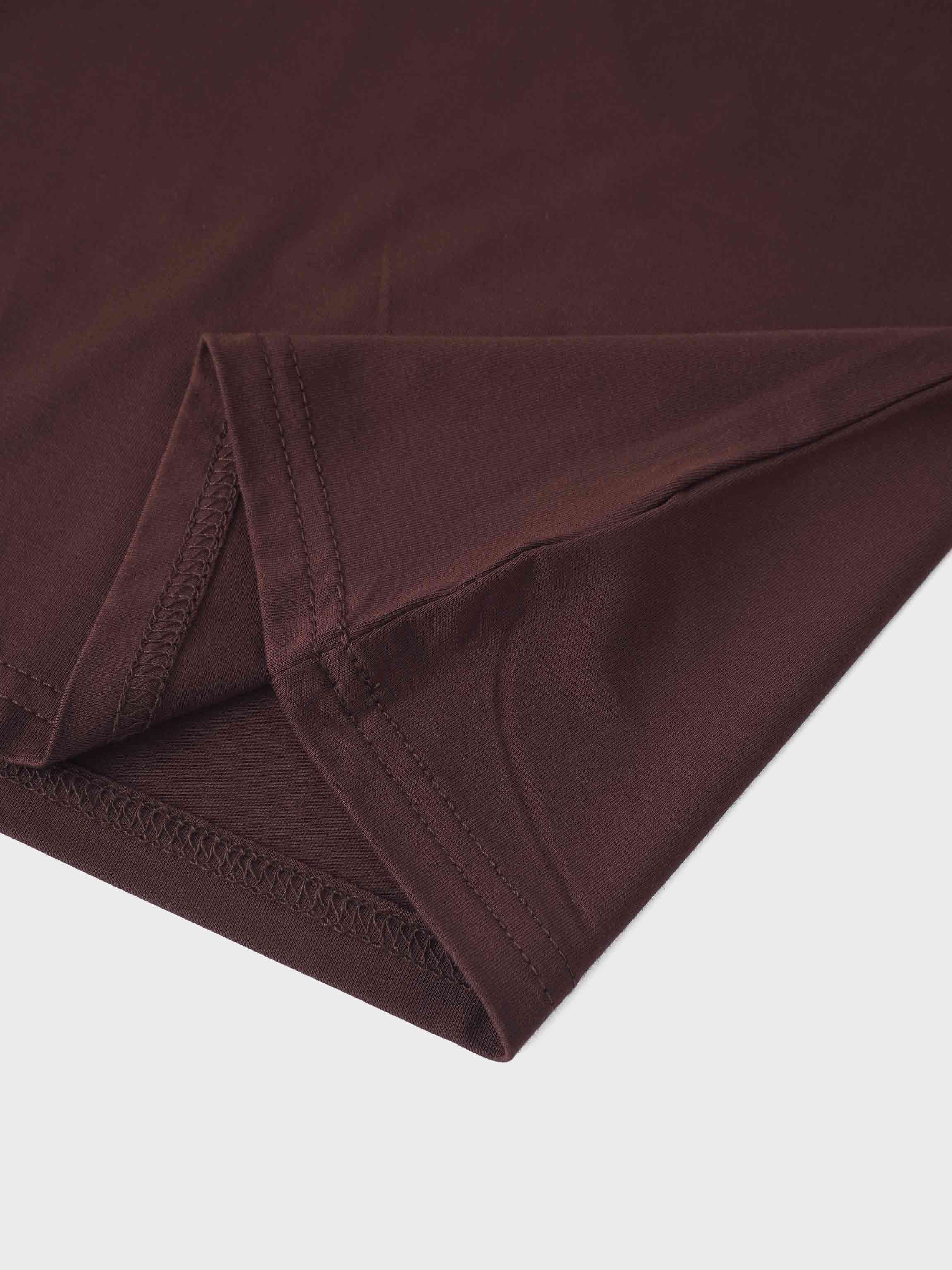 Modal Turtleneck Long Sleeve-Dark Brown