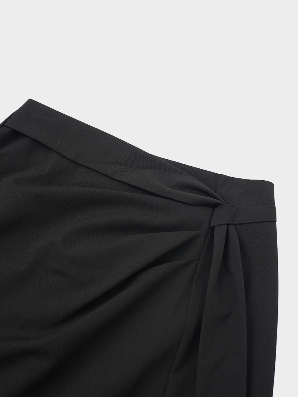 Side Loop Straight Maxi Skirt-Black