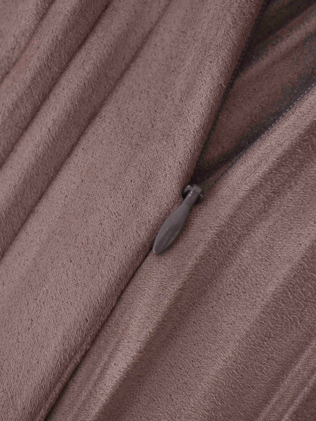 Pleated Faux Suede Skirt 37"-Taupe