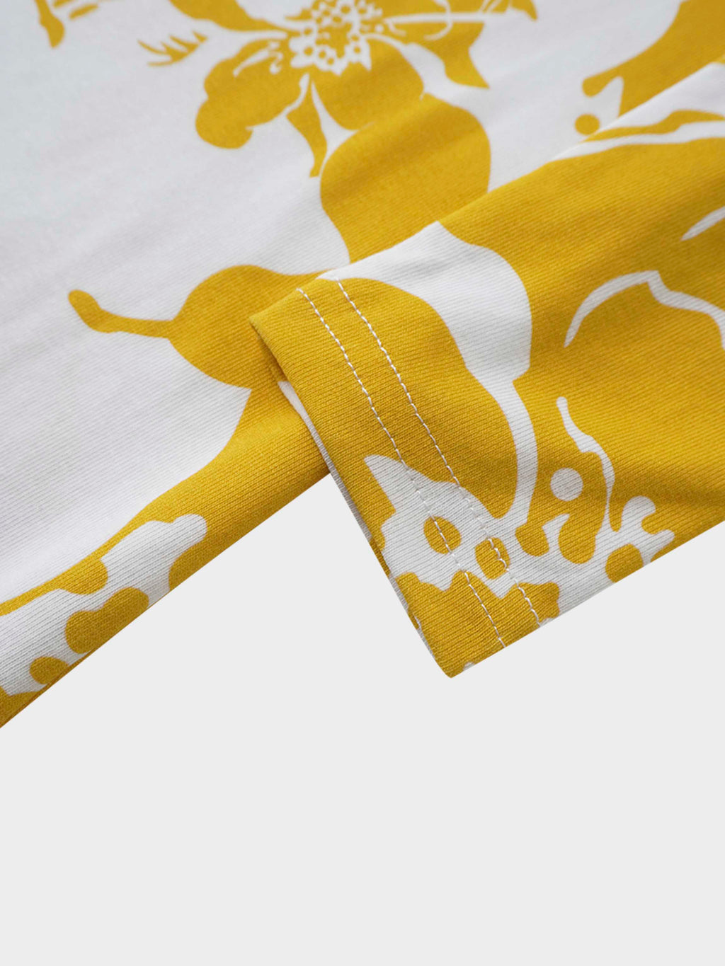 Basic Printed T-shirt-Yellow Floral