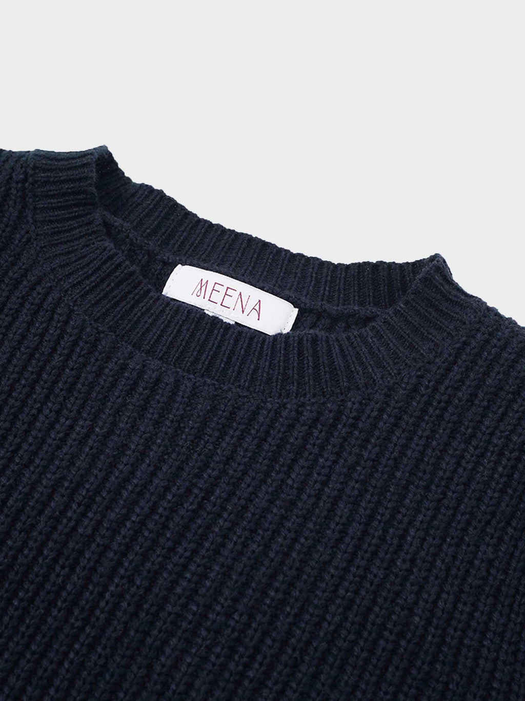 Puff Sleeve Sweater-Navy
