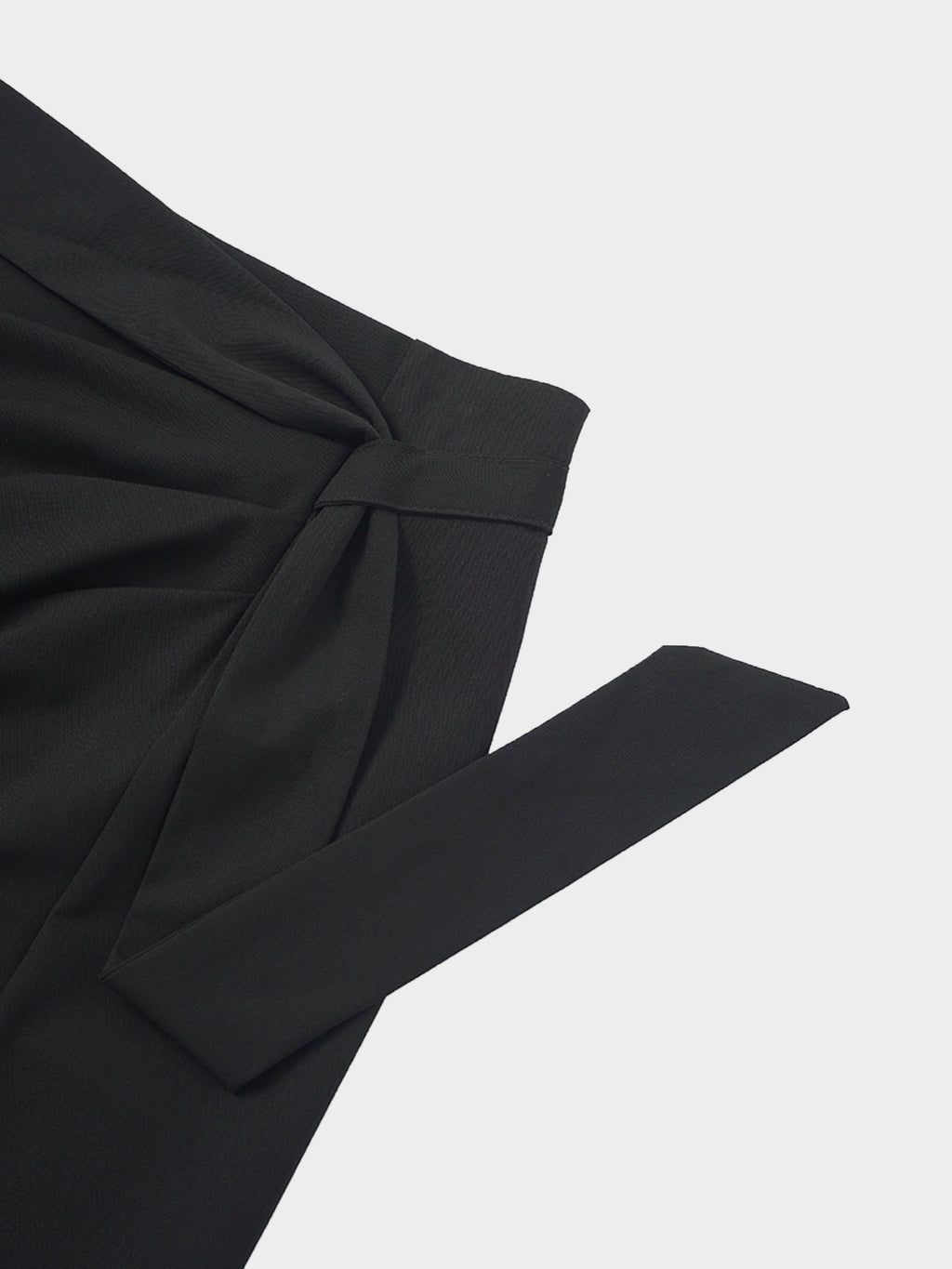 Side Loop Straight Maxi Skirt-Black