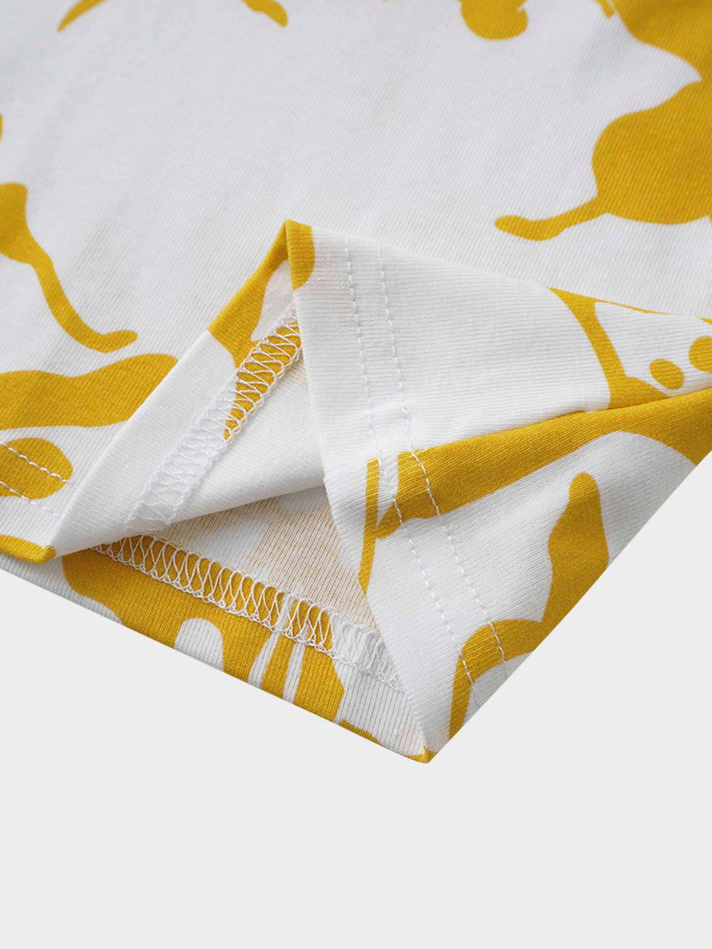 Basic Printed T-shirt-Yellow Floral