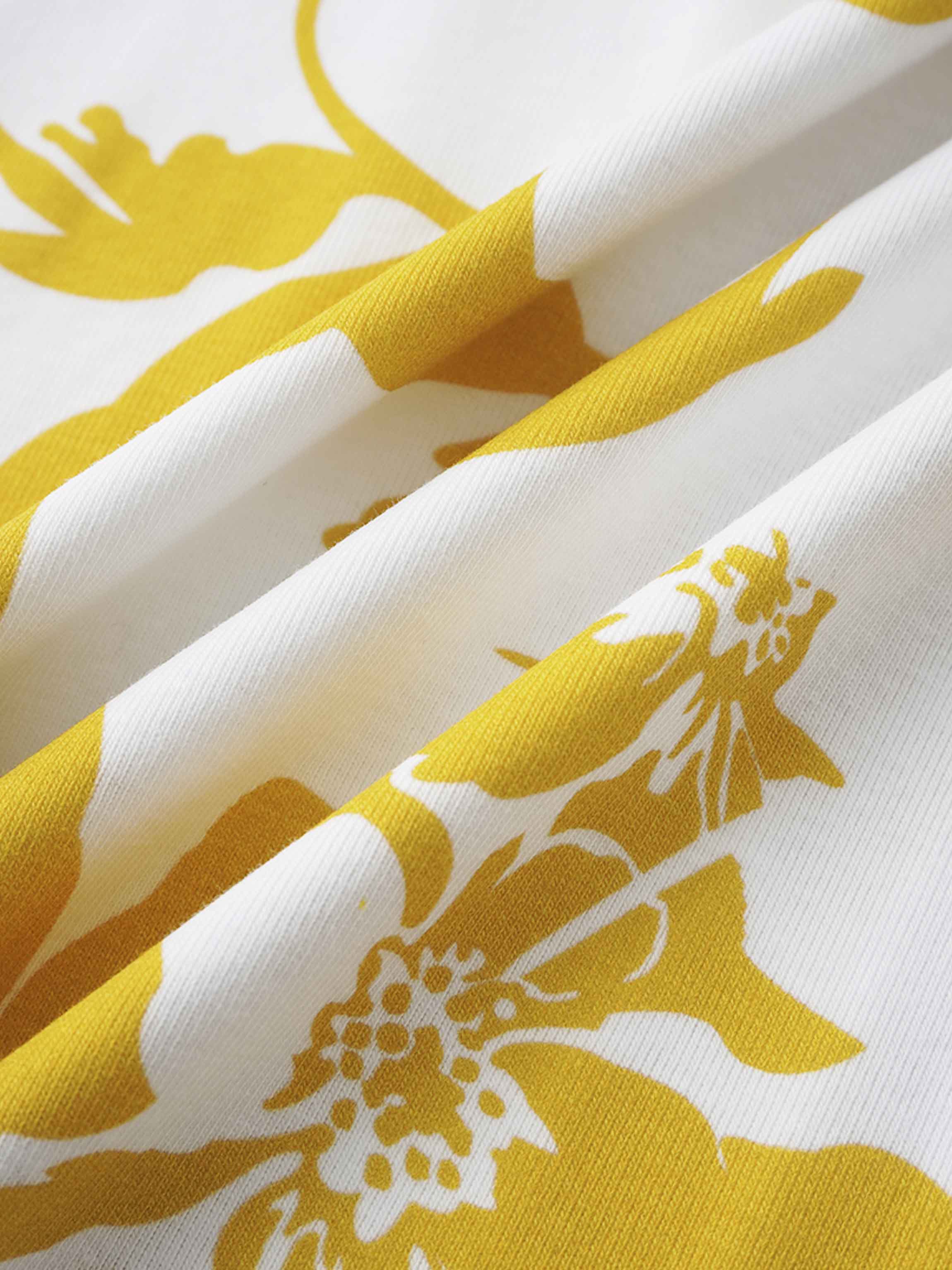 Basic Printed T-shirt-Yellow Floral
