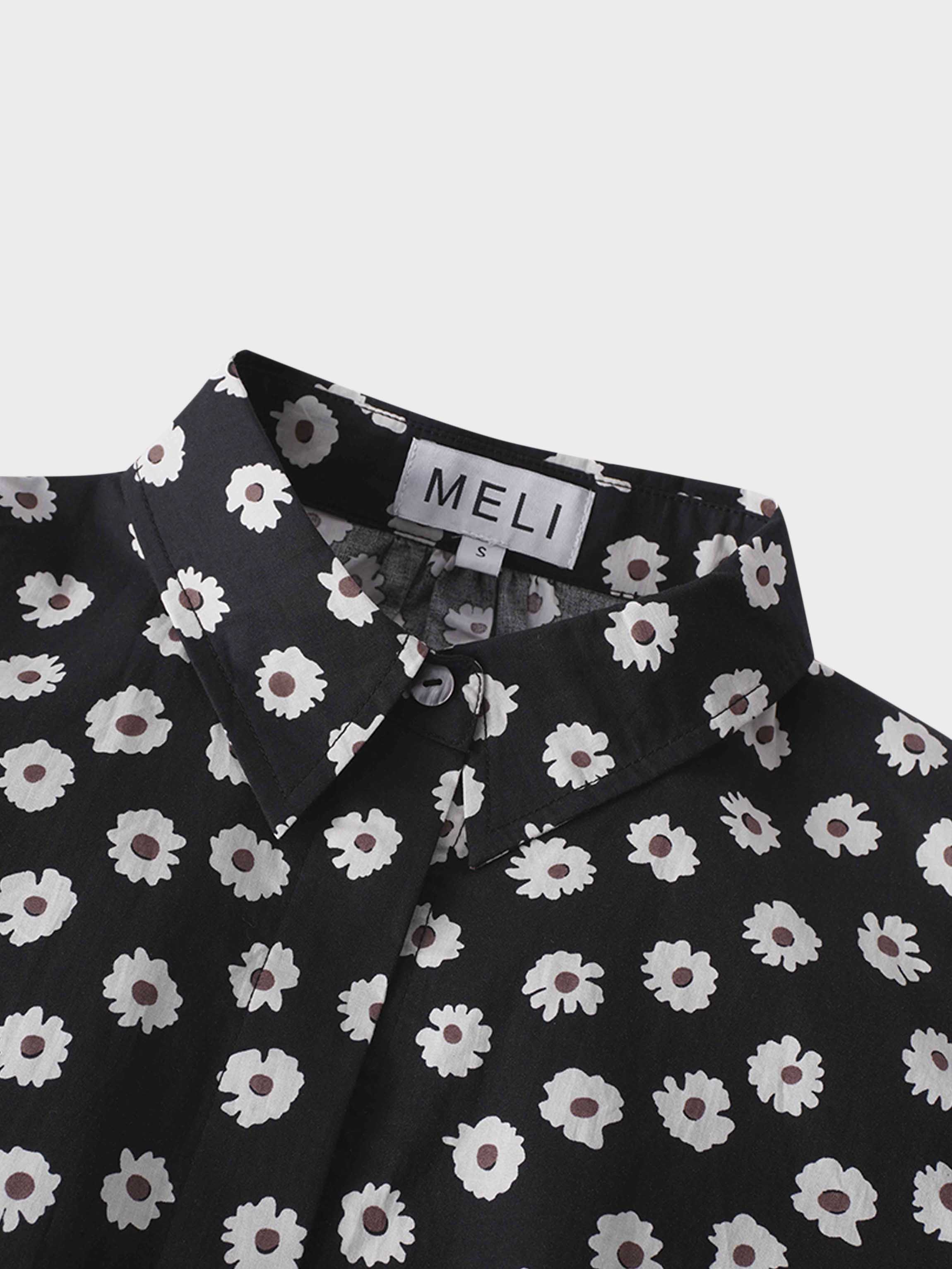 Puff Sleeve Blouse-Flower Poppy