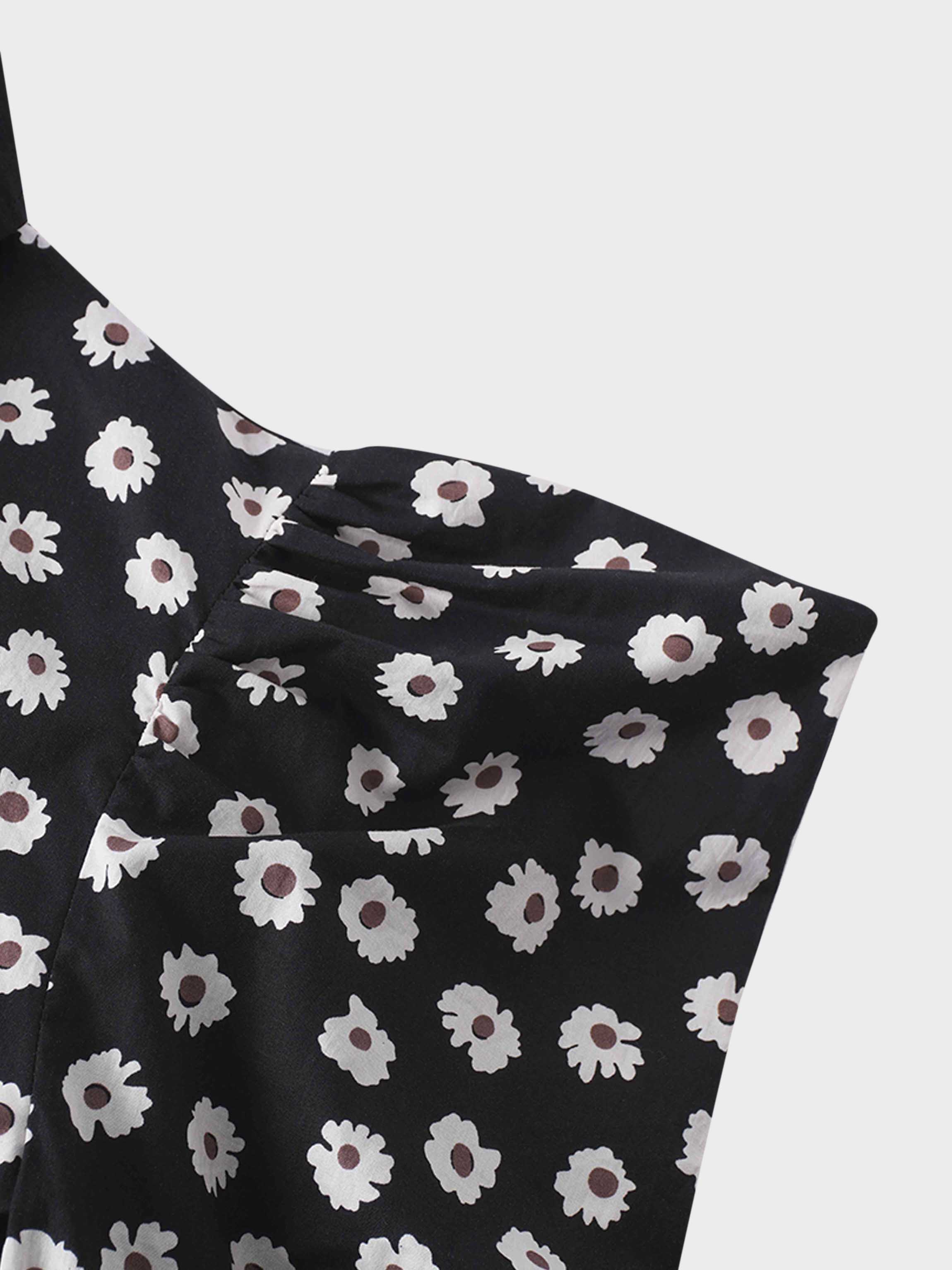 Puff Sleeve Blouse-Flower Poppy