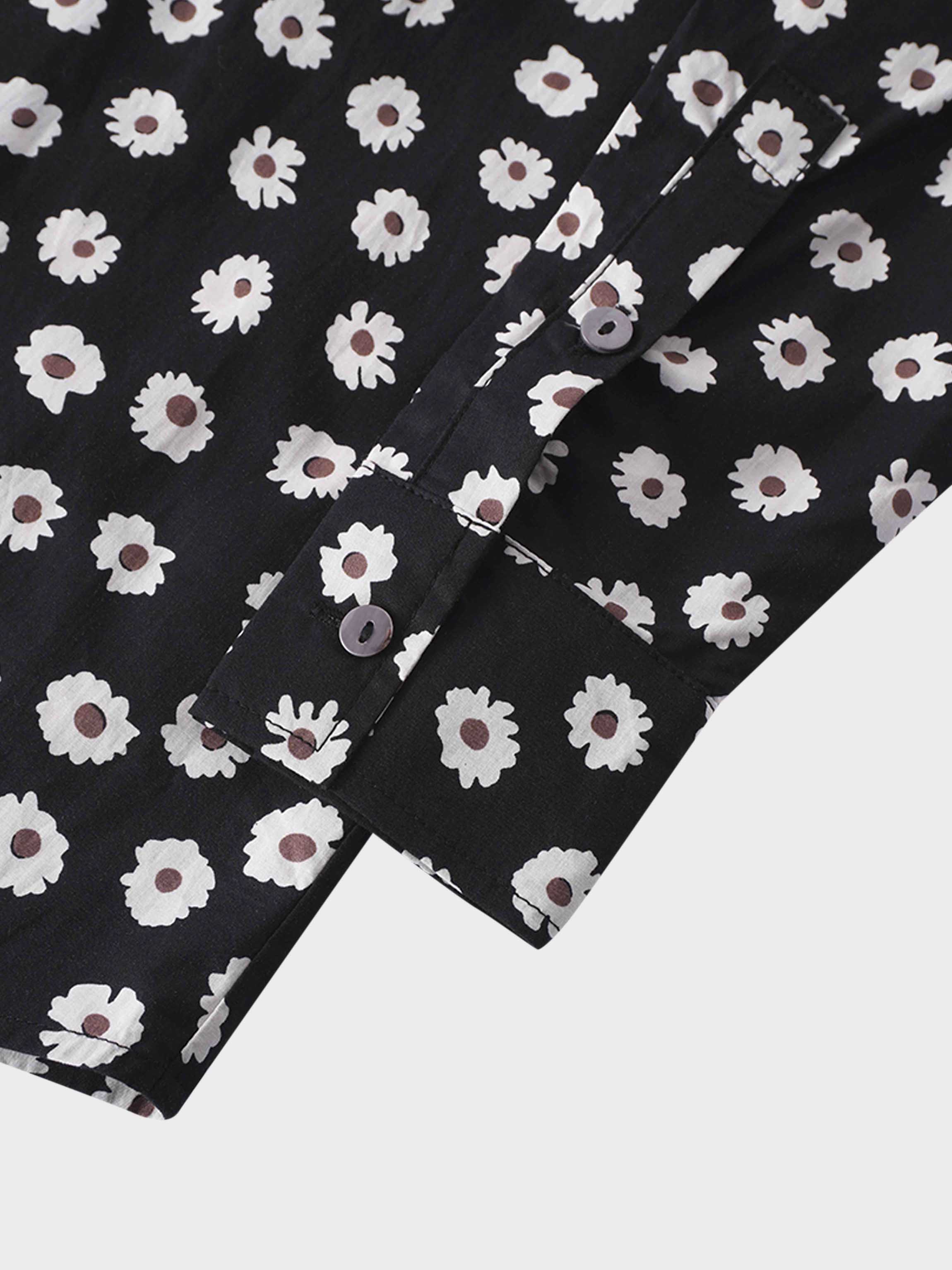 Puff Sleeve Blouse-Flower Poppy