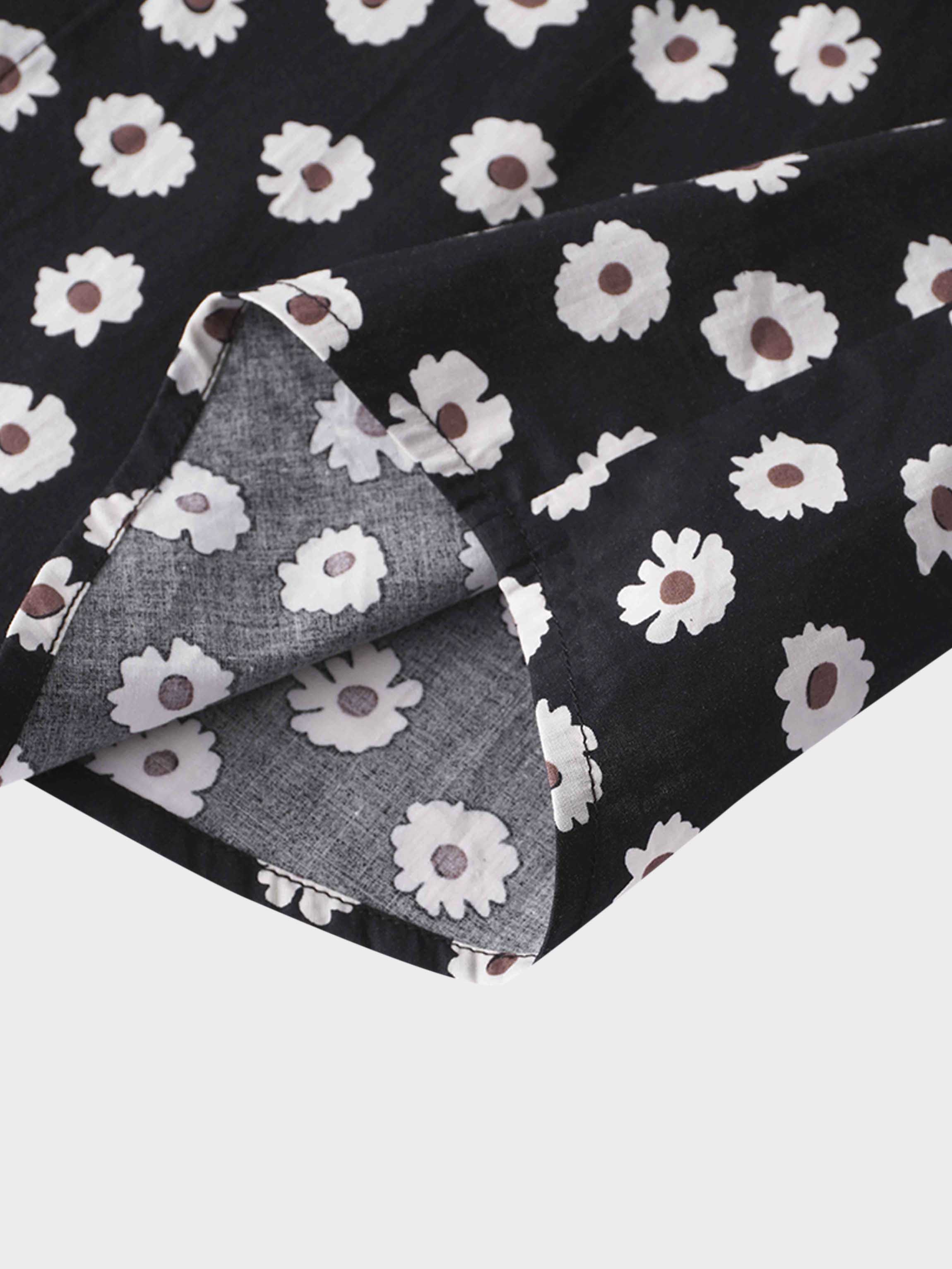 Puff Sleeve Blouse-Flower Poppy