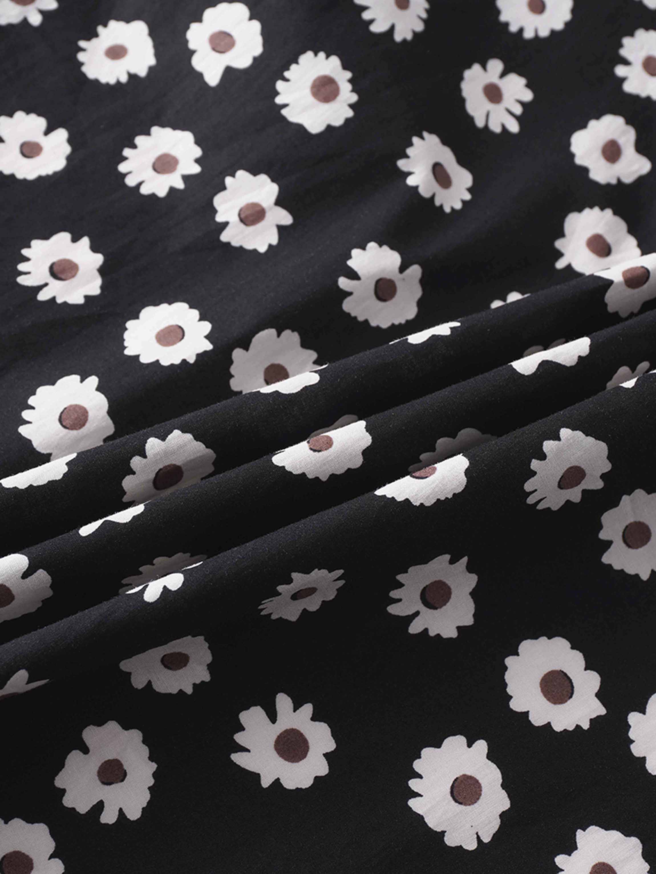 Puff Sleeve Blouse-Flower Poppy