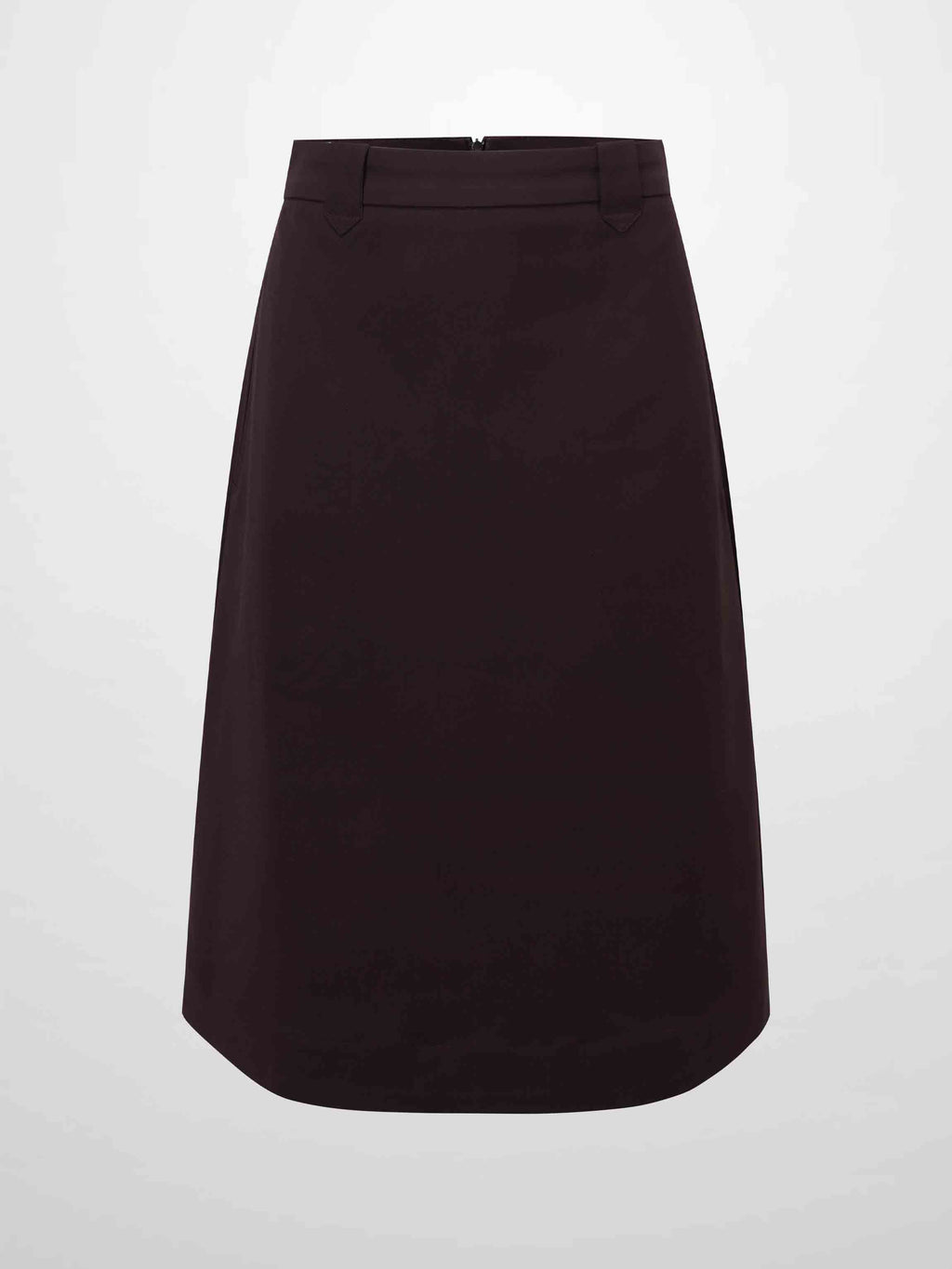 Basic A-Line Skirt-Brown