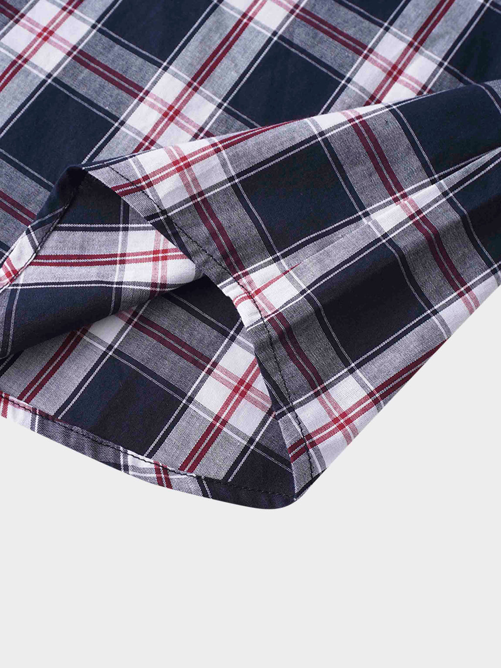 Puff Sleeve Blouse-Nautical Plaid