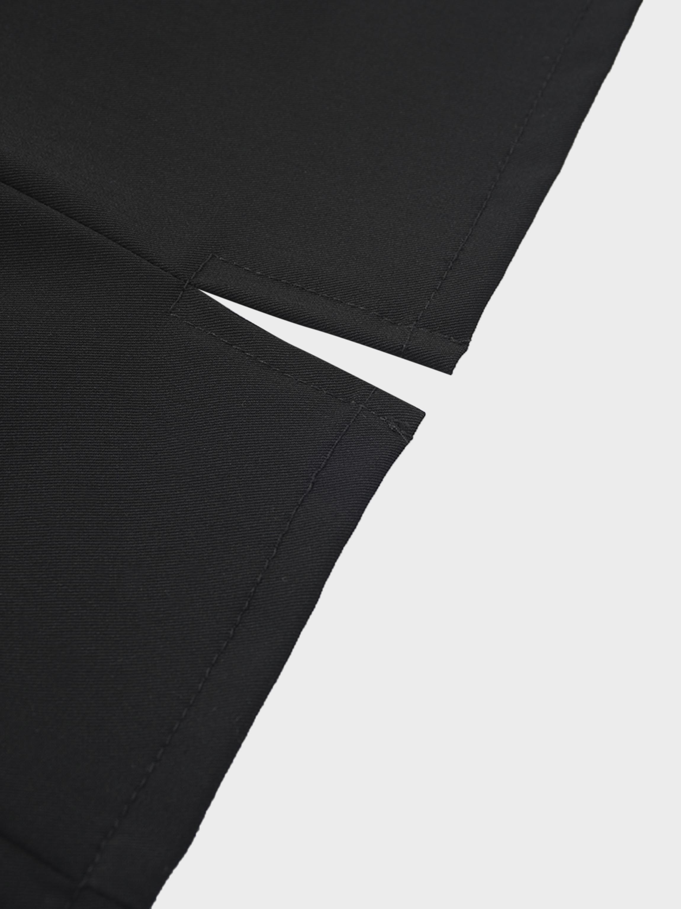 Side Loop Straight Maxi Skirt-Black