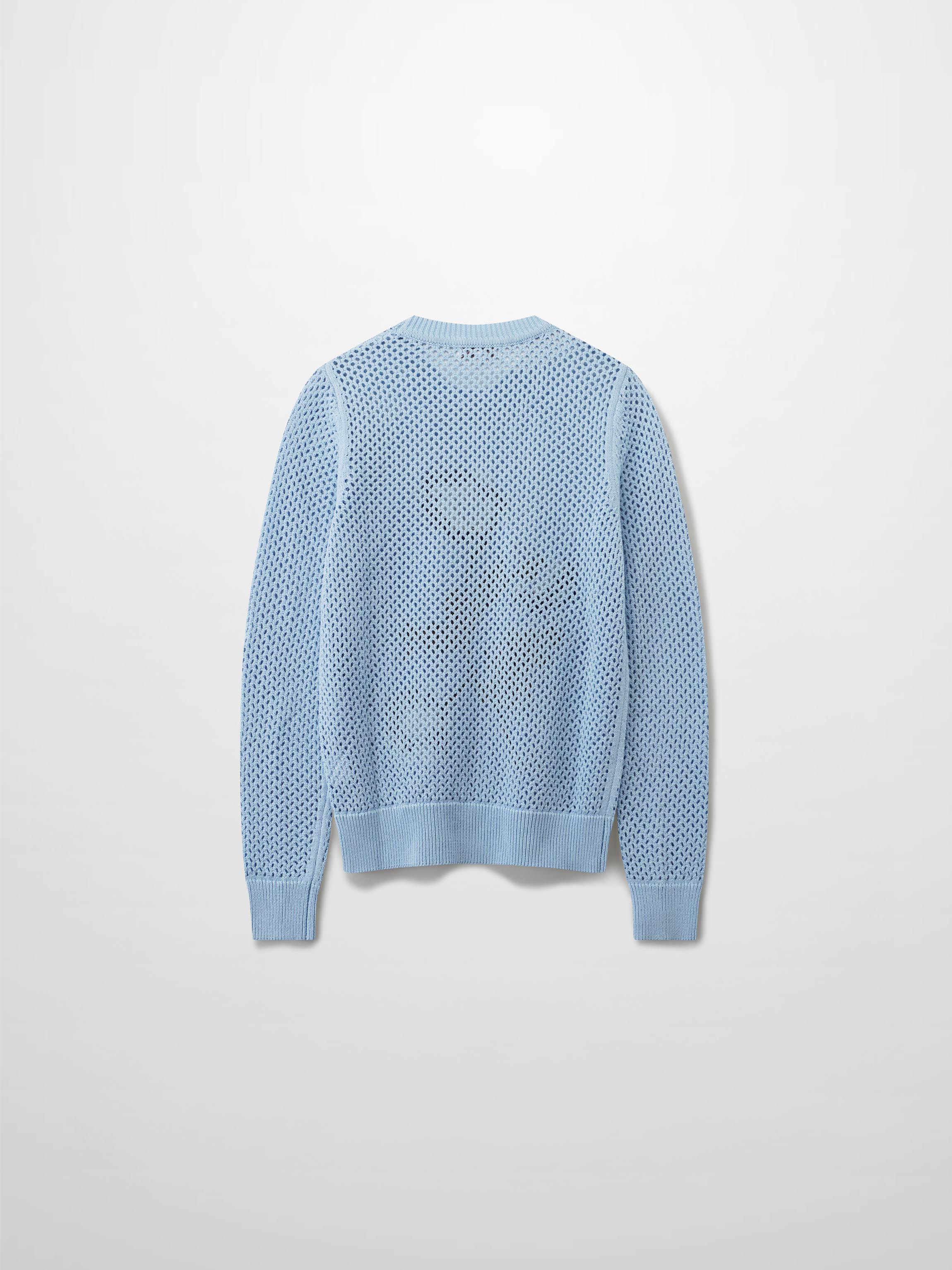 Embroidered Crochet Floral Sweater-Blue Floral