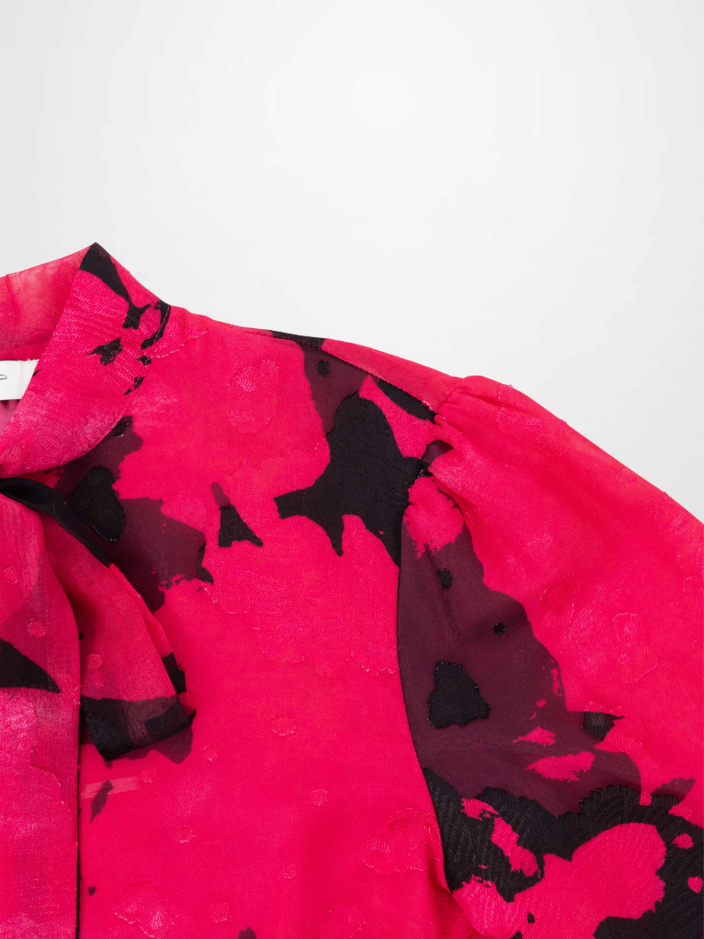 Bow Blouse-Black/Hot Pink