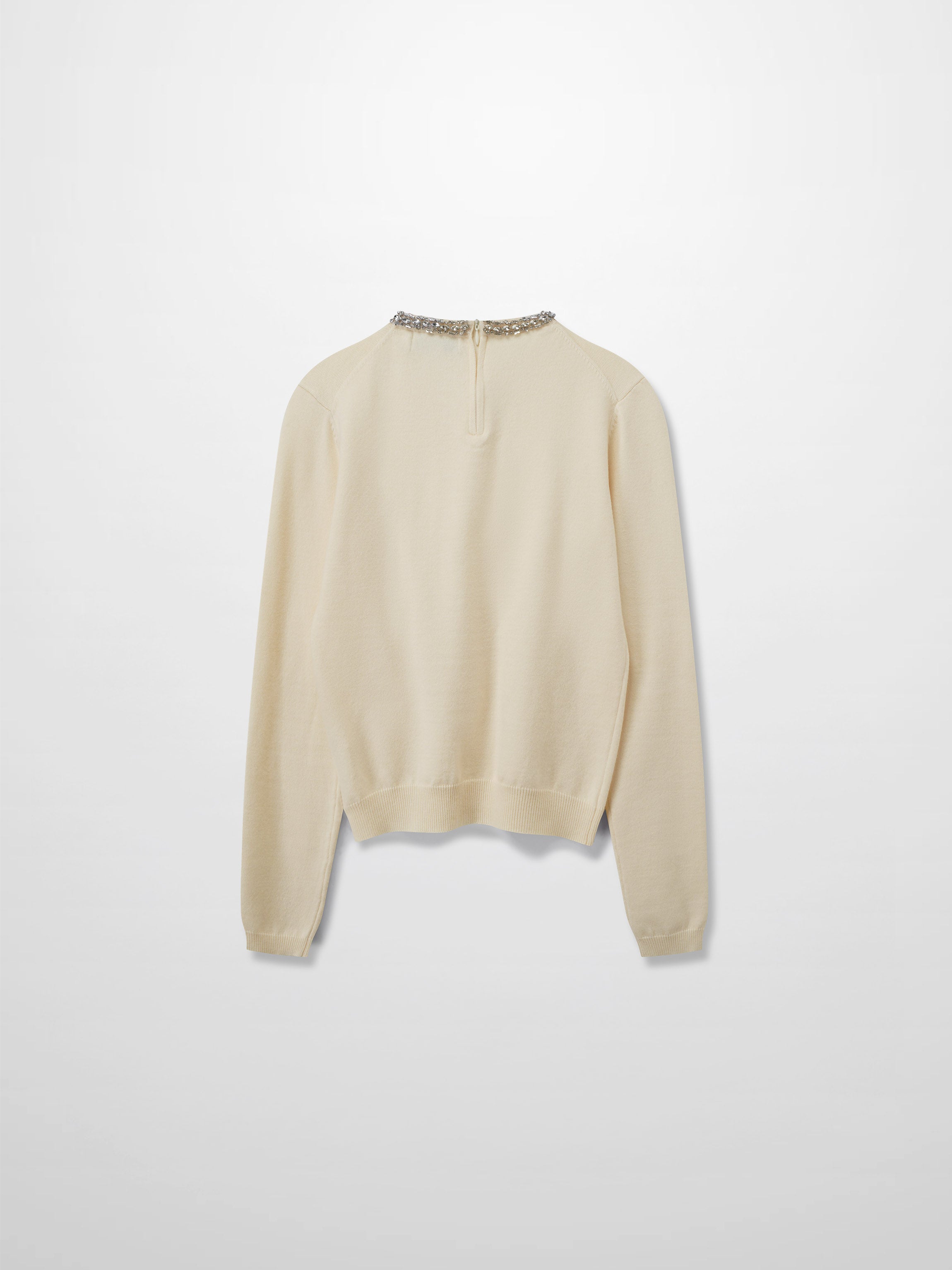 Embellished Crew Sweater-Ivory