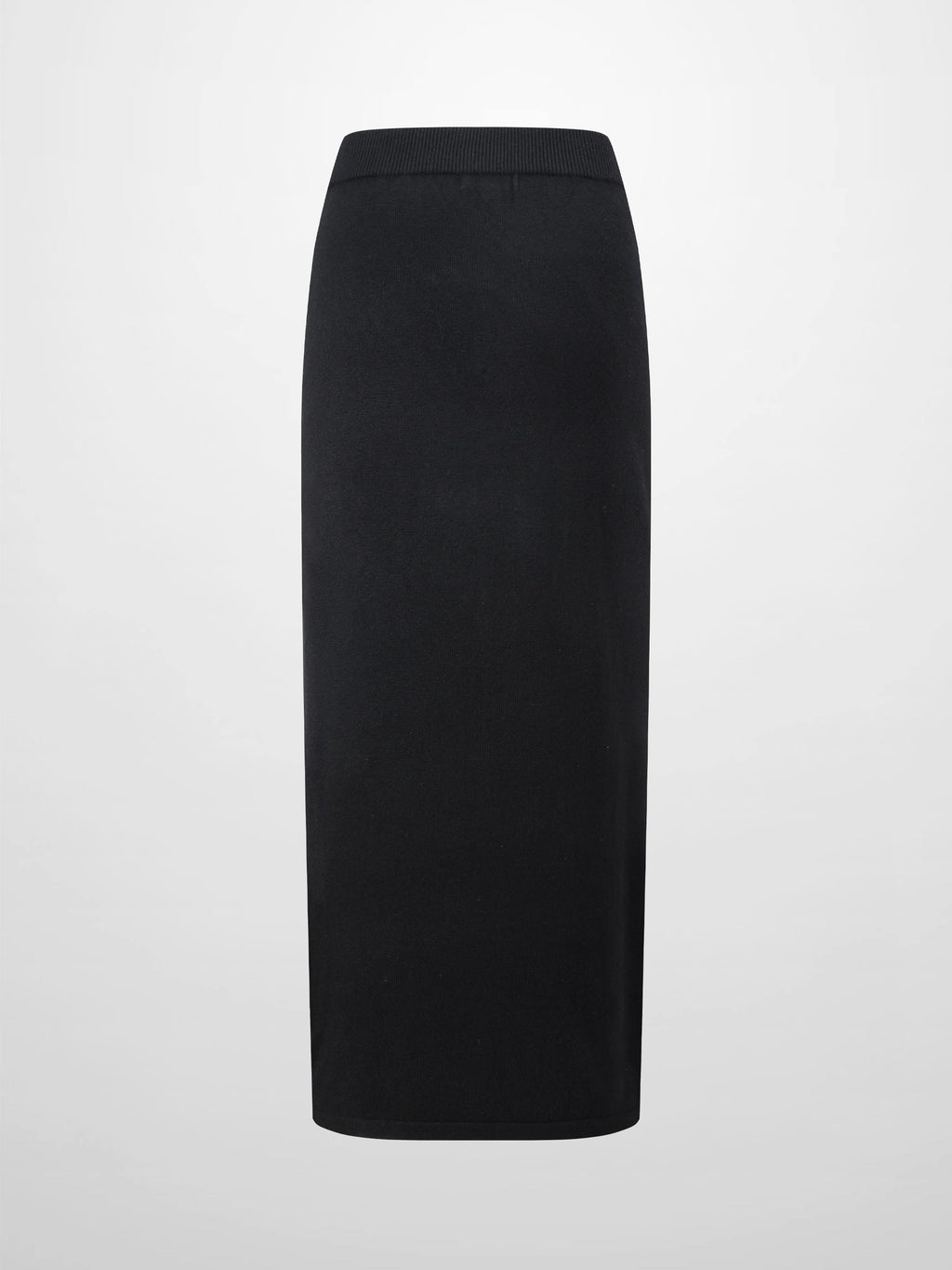 Side Zipper Straight Maxi Skirt-Black