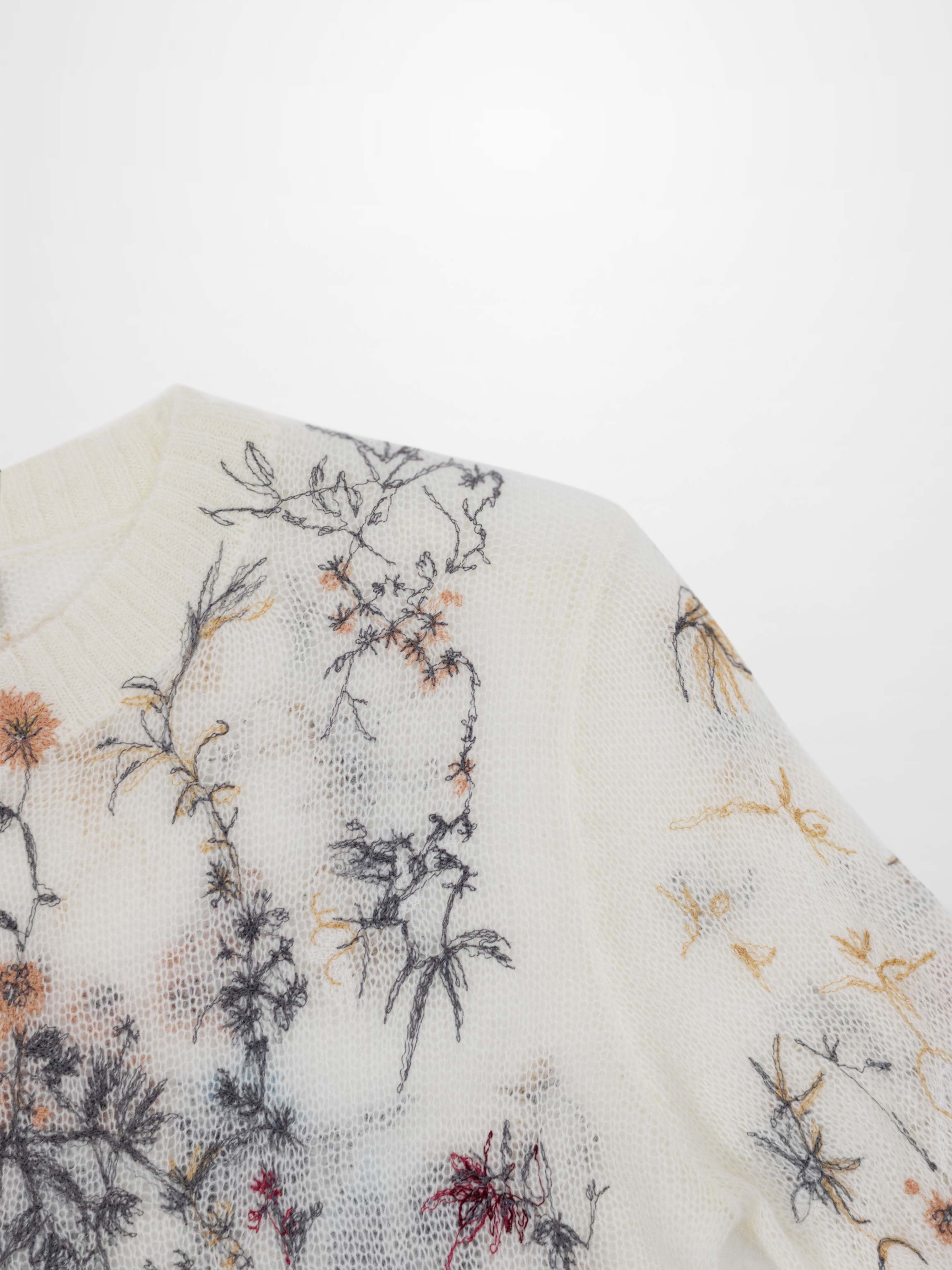 Floral Motif Sweater-Multi Colored