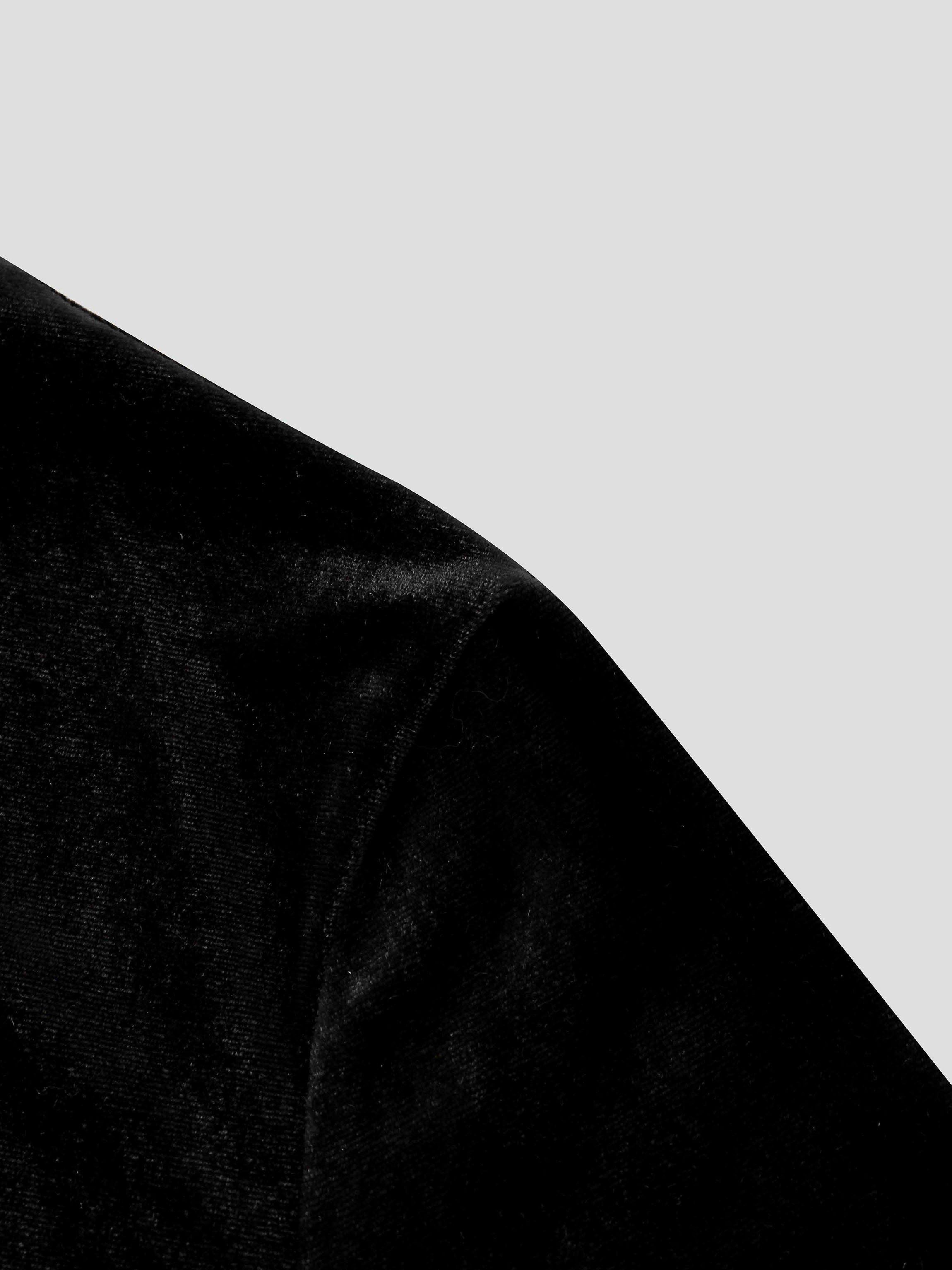 Velour Mock Neck Turtleneck-Black