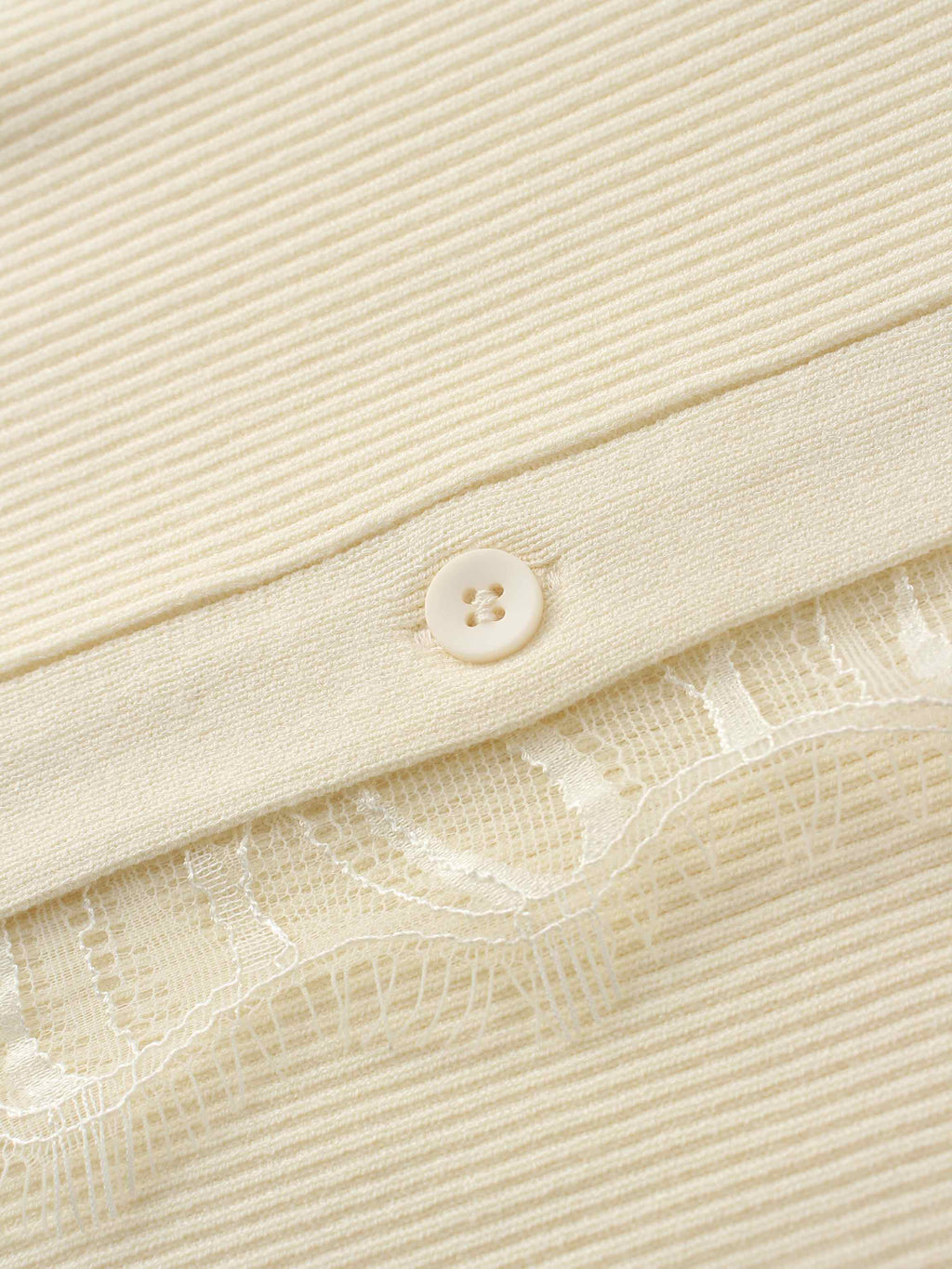 Lace Trimmed Sweater-Cream