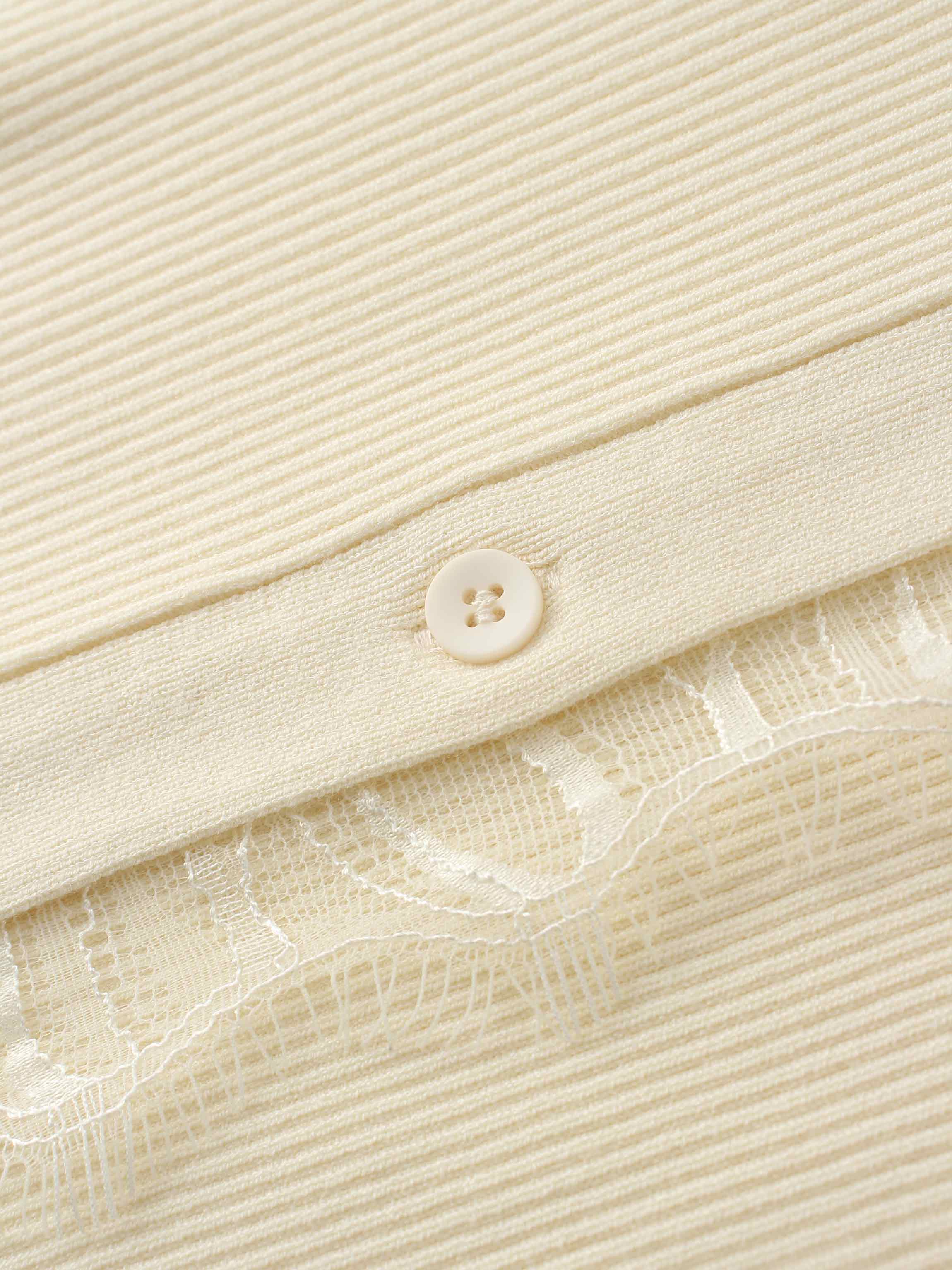 Lace Trimmed Sweater-Cream