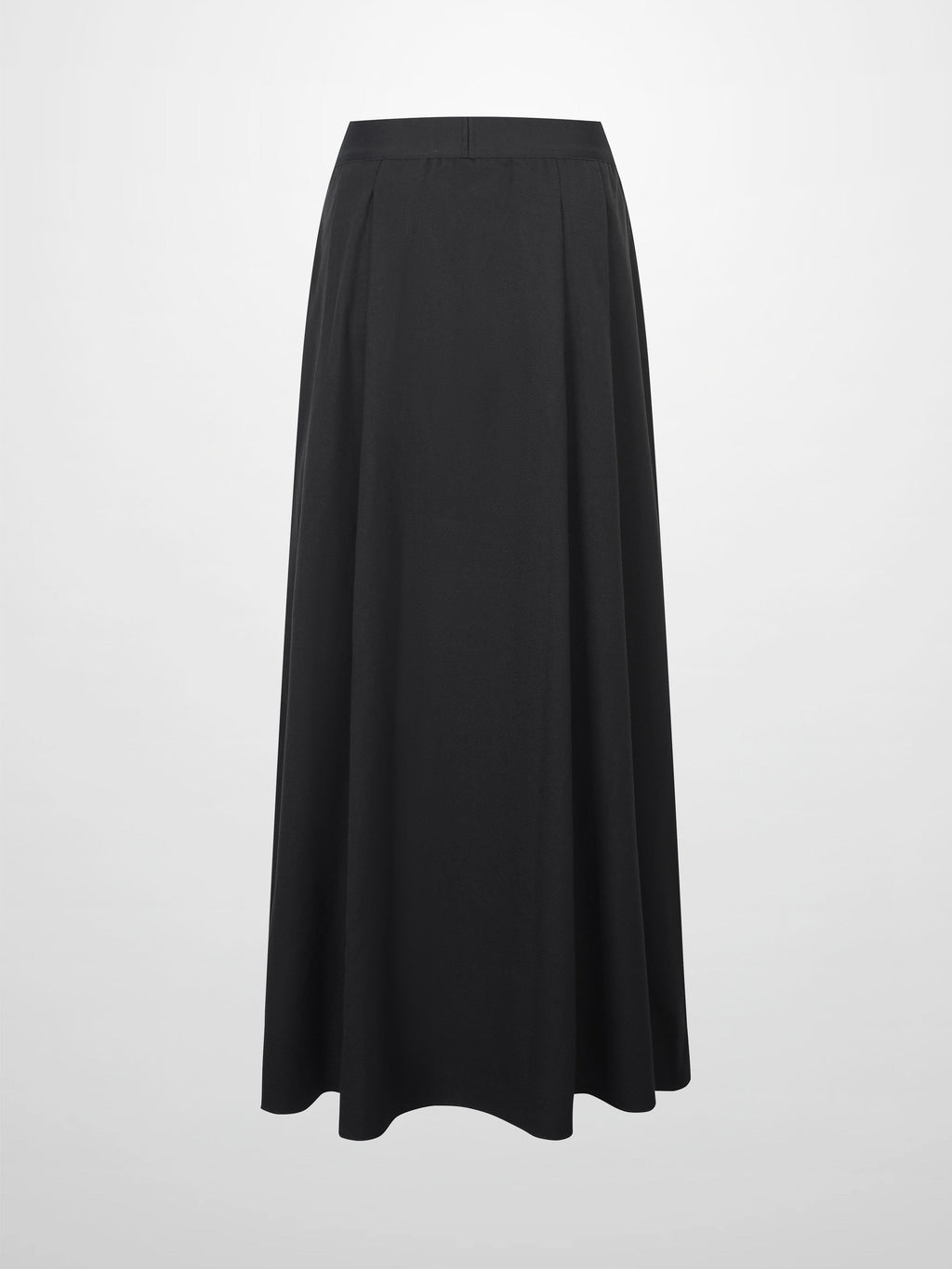 Elastic Waist Button Down Skirt-Black