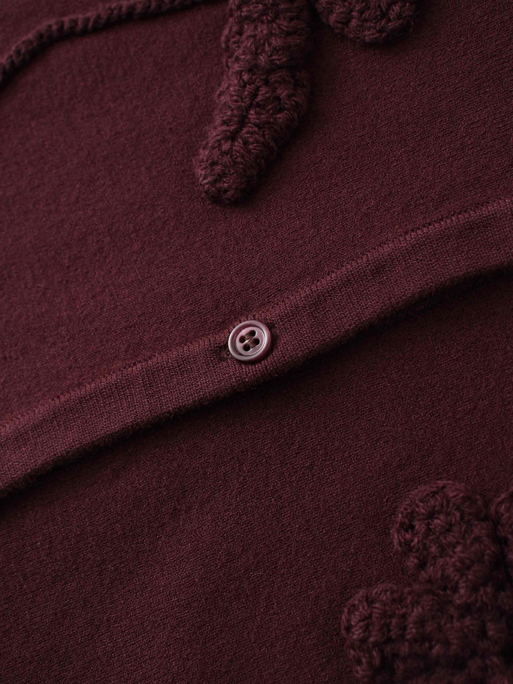 Crochet Puff Flower Sweater Set-Plum