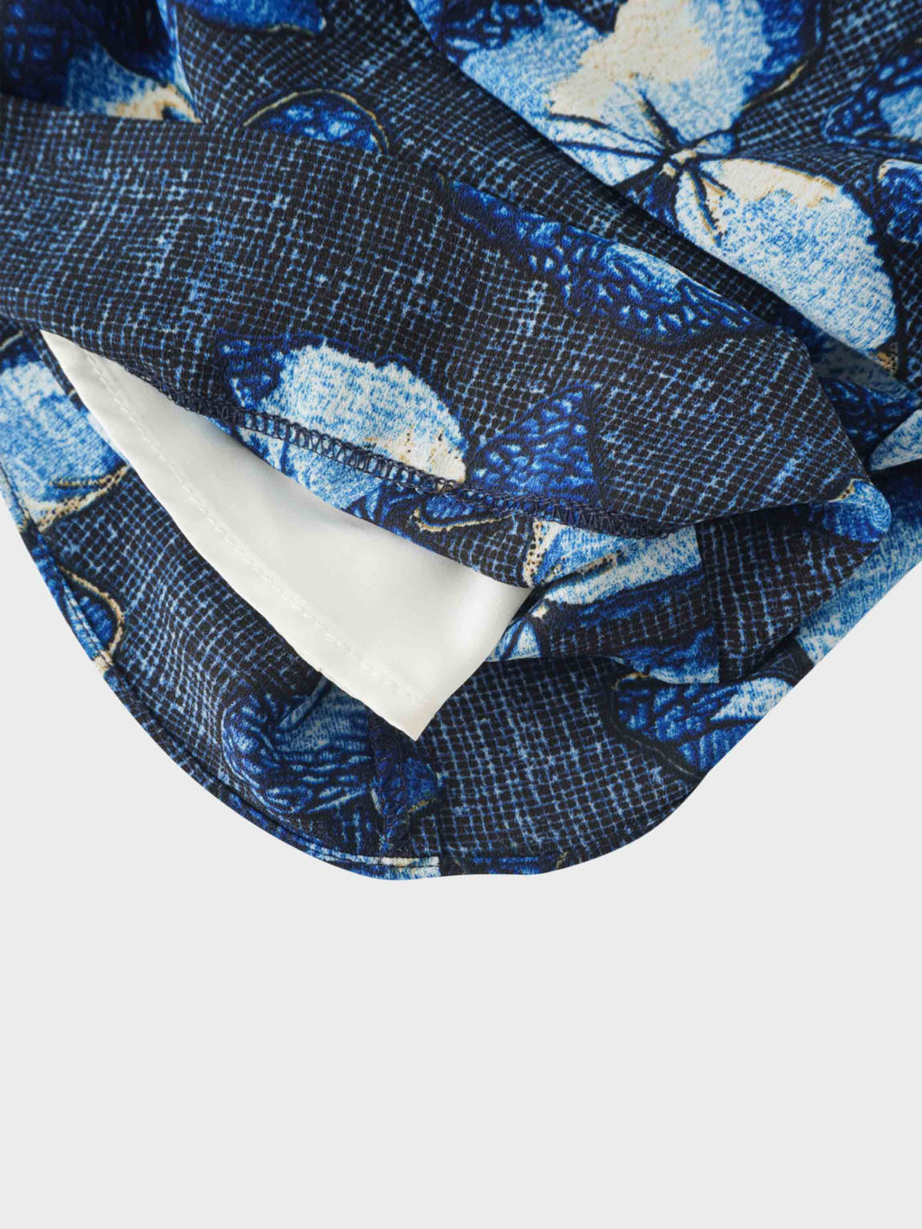 Layered Belted Dress-Blue Floral