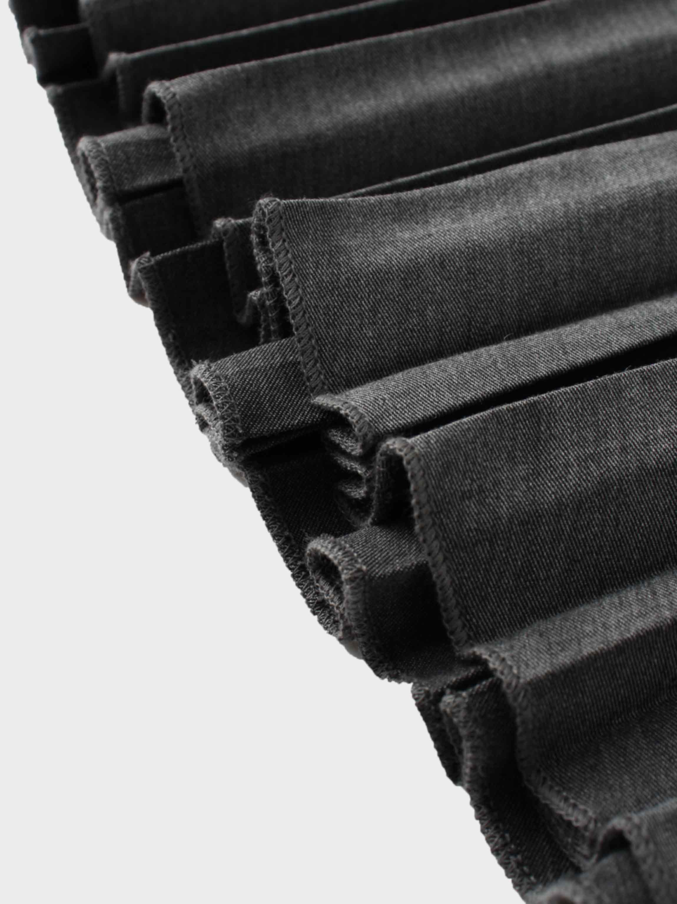 Mix Pleat Skirt-Denim Grey