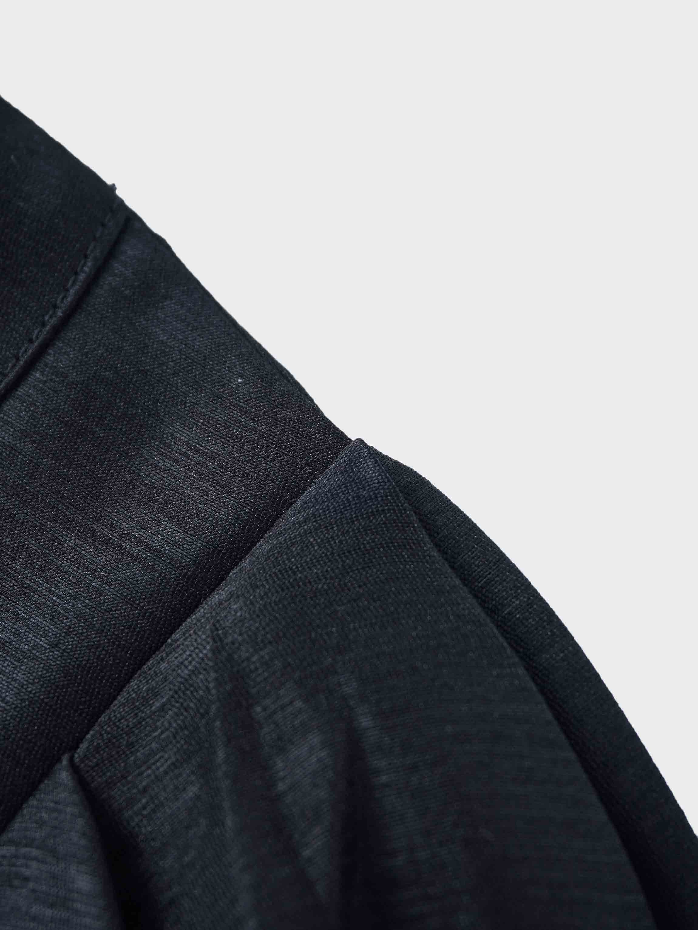 Textured Puff Sleeve Blouse-Black