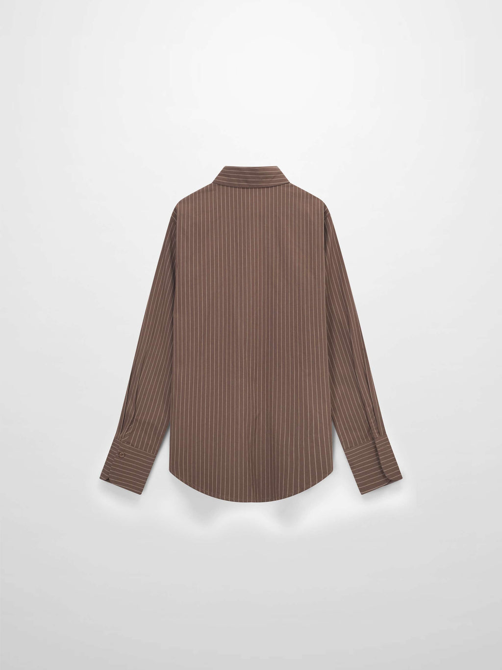 Striped Cotton Blouse-Brown Thin Stripe