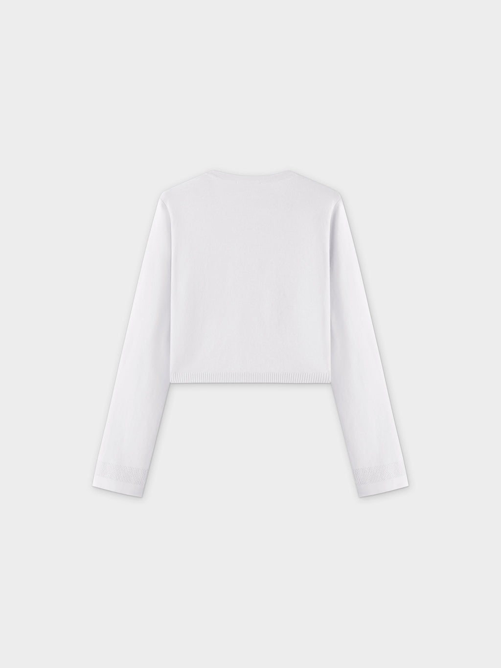 Flat Ribbed Trim Shrug-White